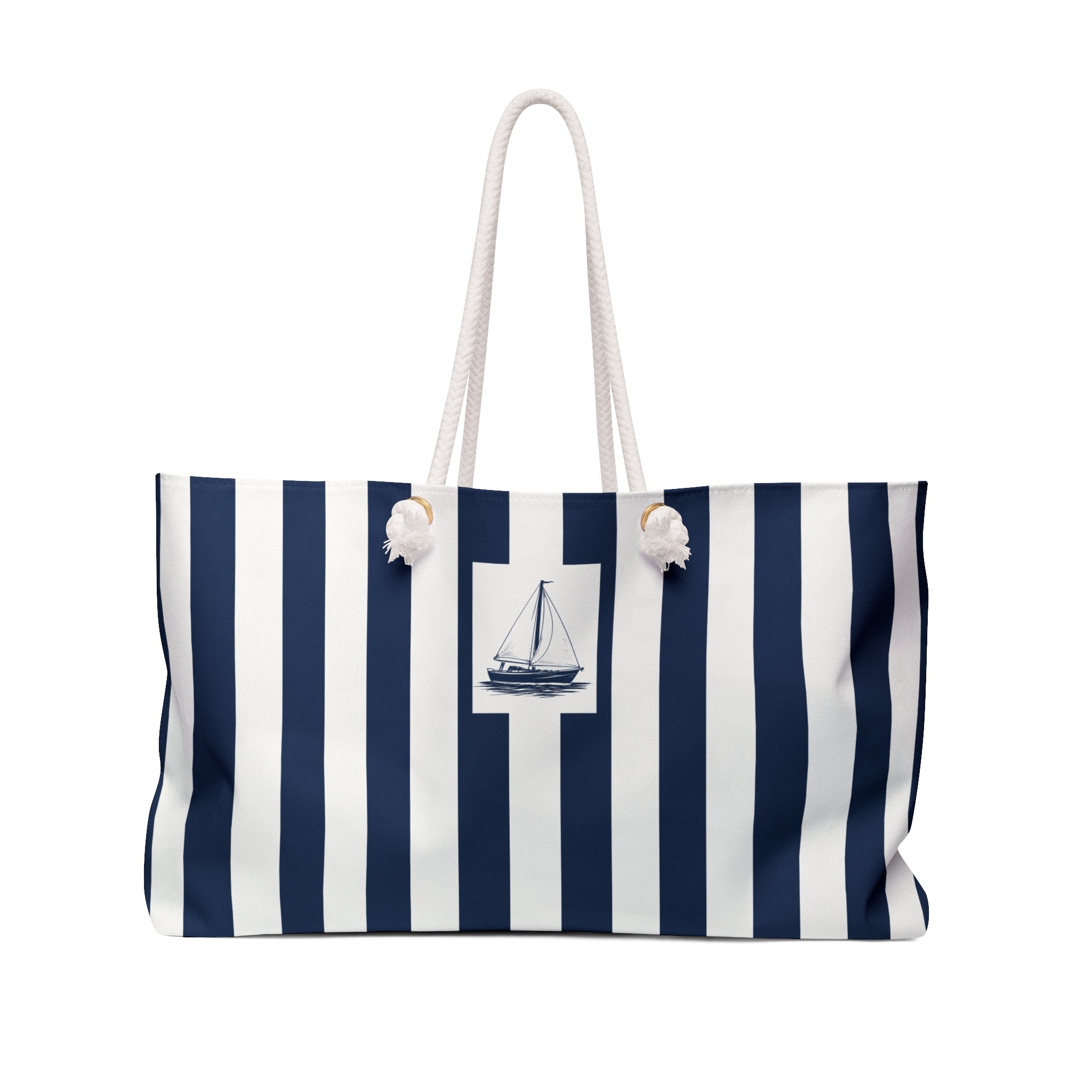 Nautical Sailboat Stripes Capri Club Weekender Bag