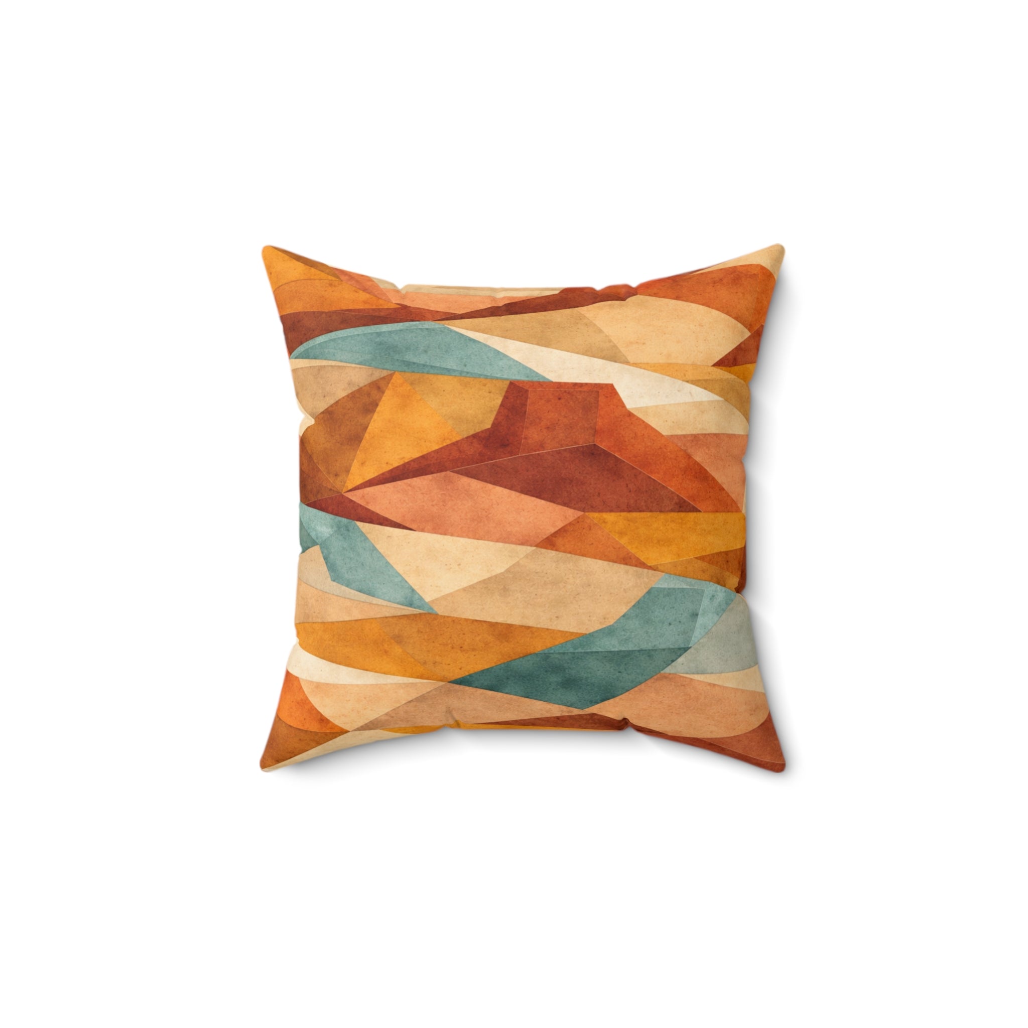 Geometric Desert Sunset Throw Pillow