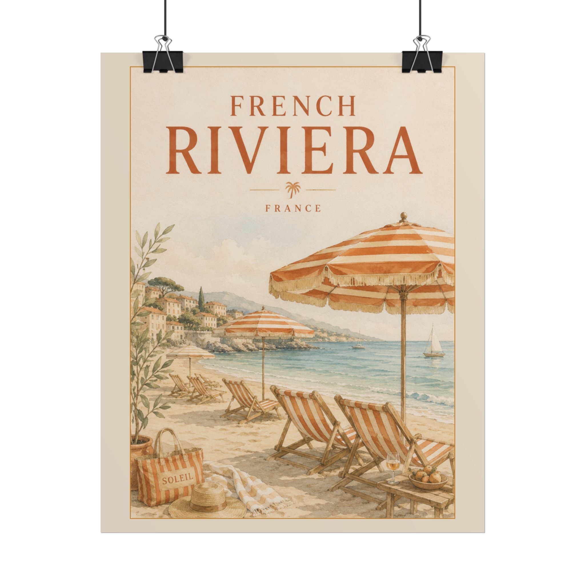 French Riviera Vintage Travel Poster
