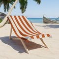 Retro Orange Striped French Riviera Beach Towel
