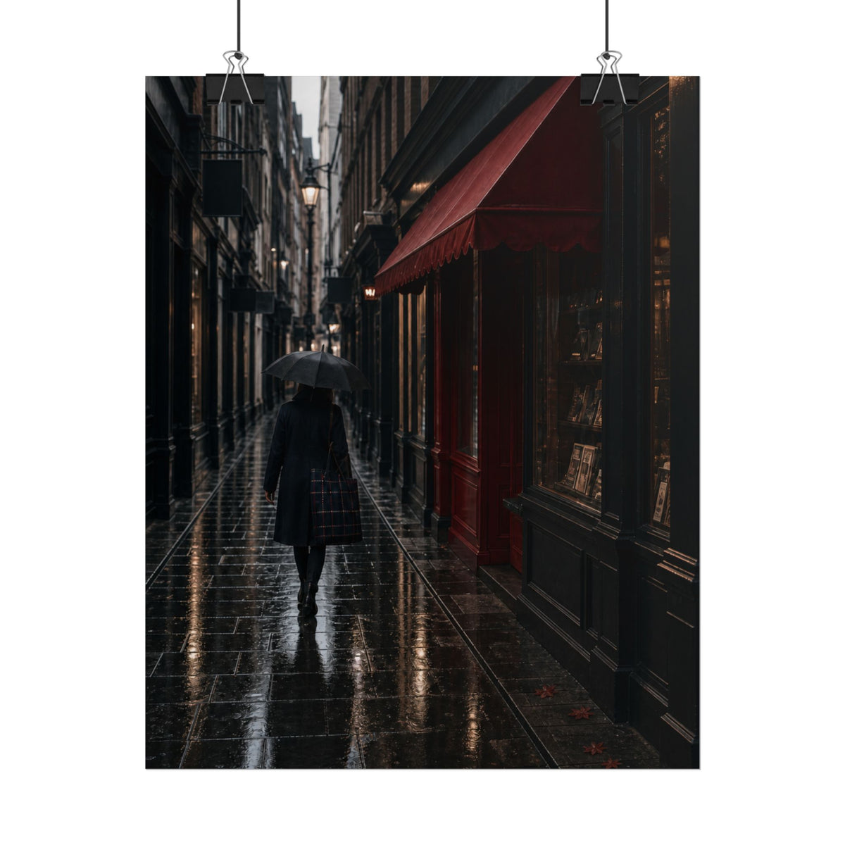 London Rainy City Alley Art Print