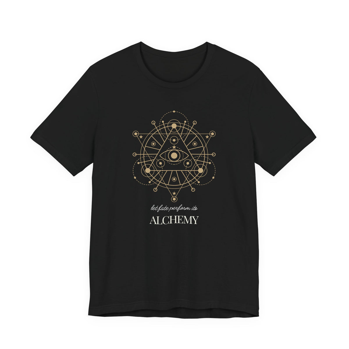 Alchemy Graphic T-Shirt, Celestial Eye and Stars Tee, Dark Academia Witchy Shirt