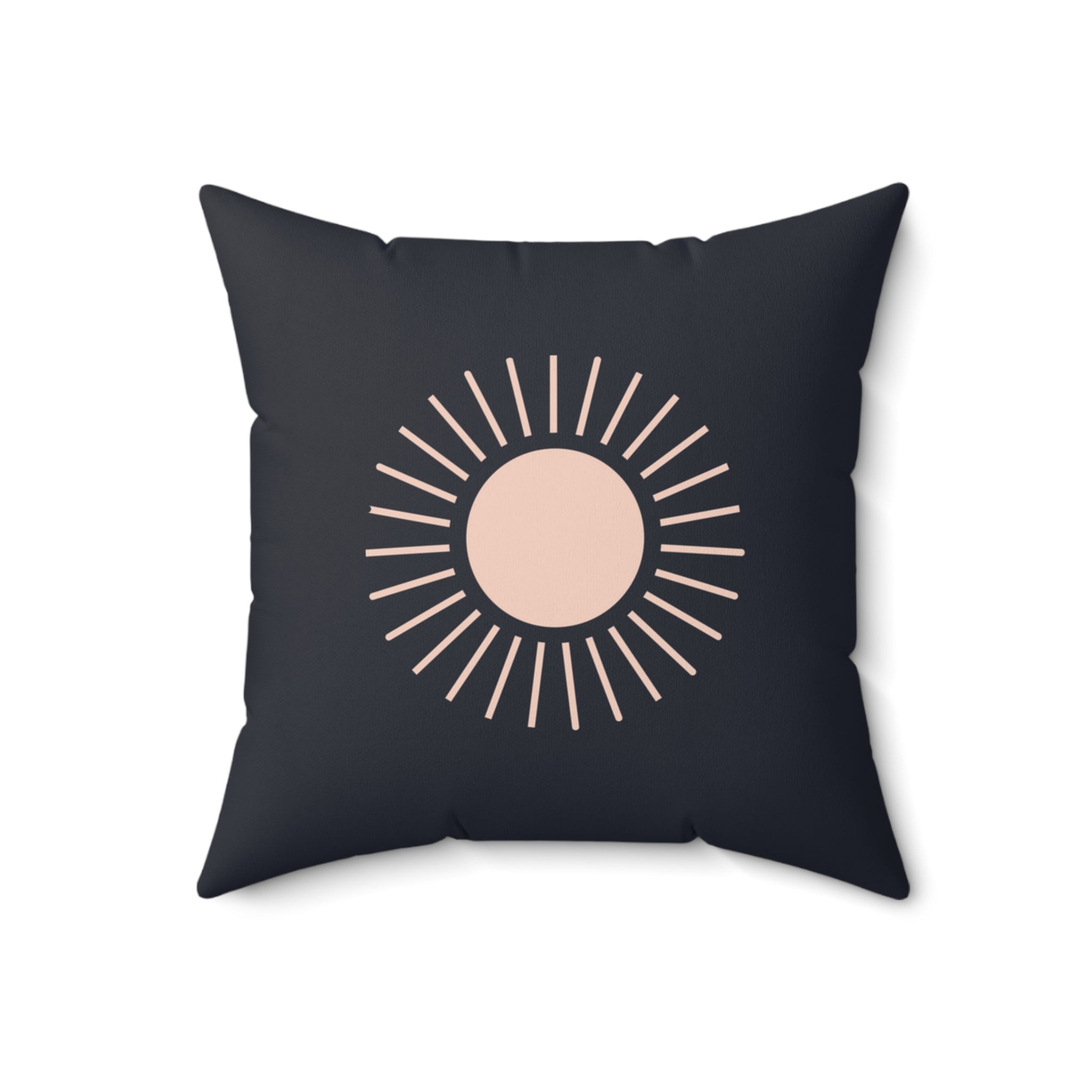 Celestial Boho Sun and Moon Throw Pillow, Dark Grey