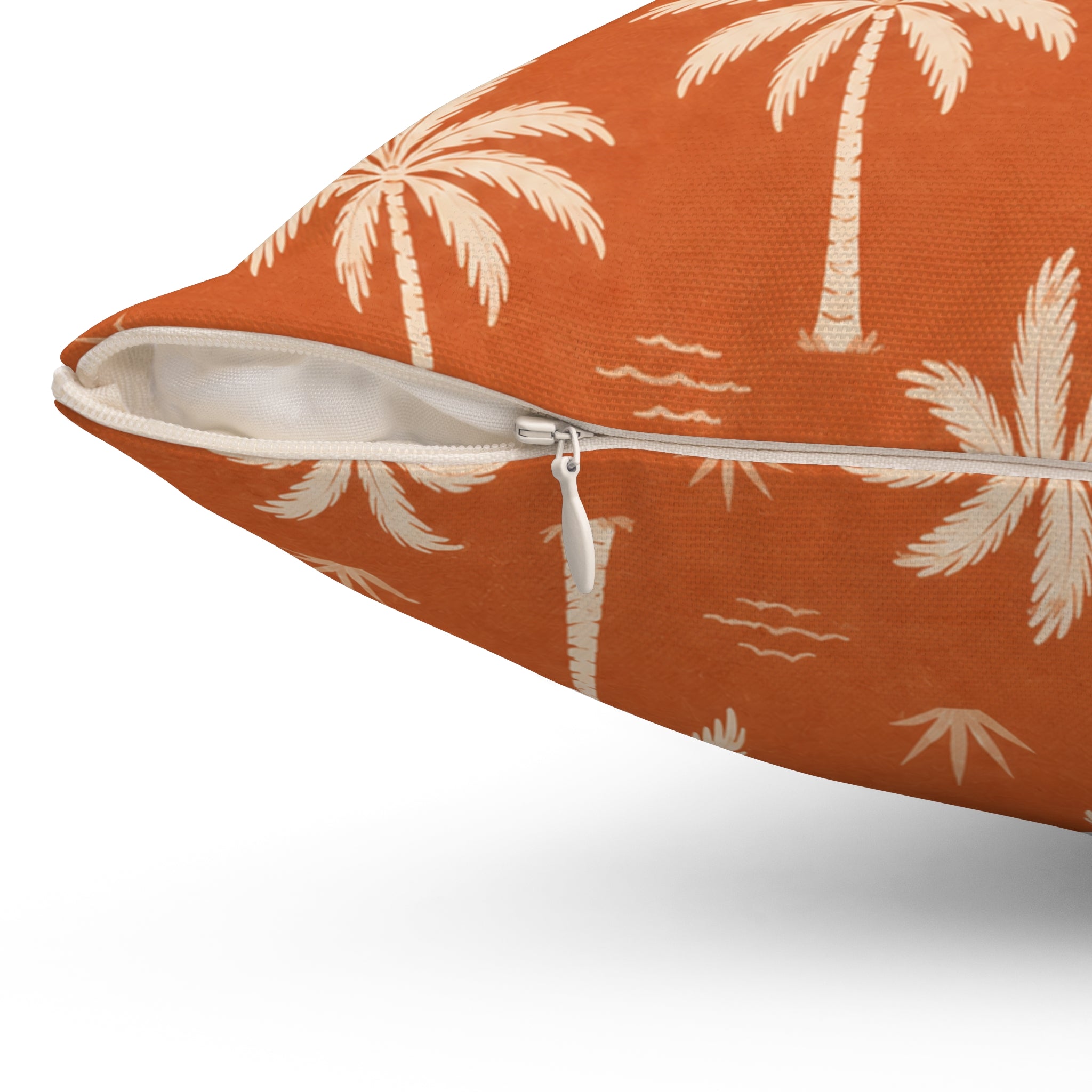 Riviera Terracotta Palm Tree Pattern Pillow