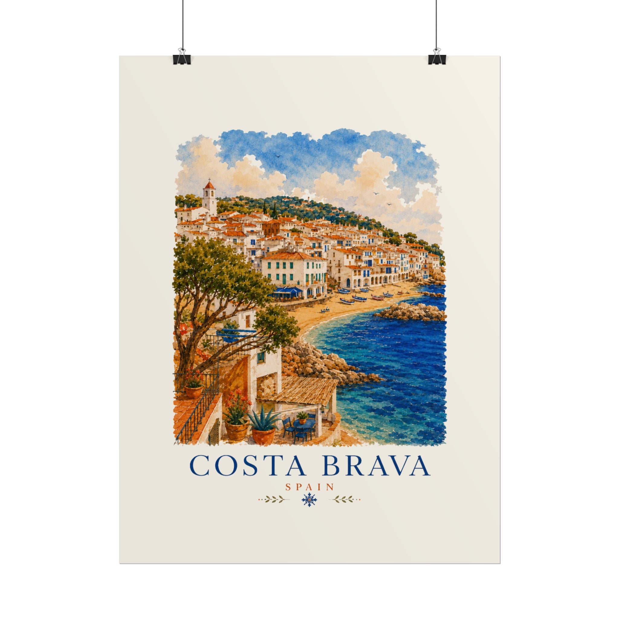 Costa Brava Spain Coastal Print Poster | Vintage Travel Wall Art