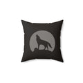 Howling Wolf Throw Pillow, Black and Grey Moon Cushion, Dark Academia Reading Nook Decor