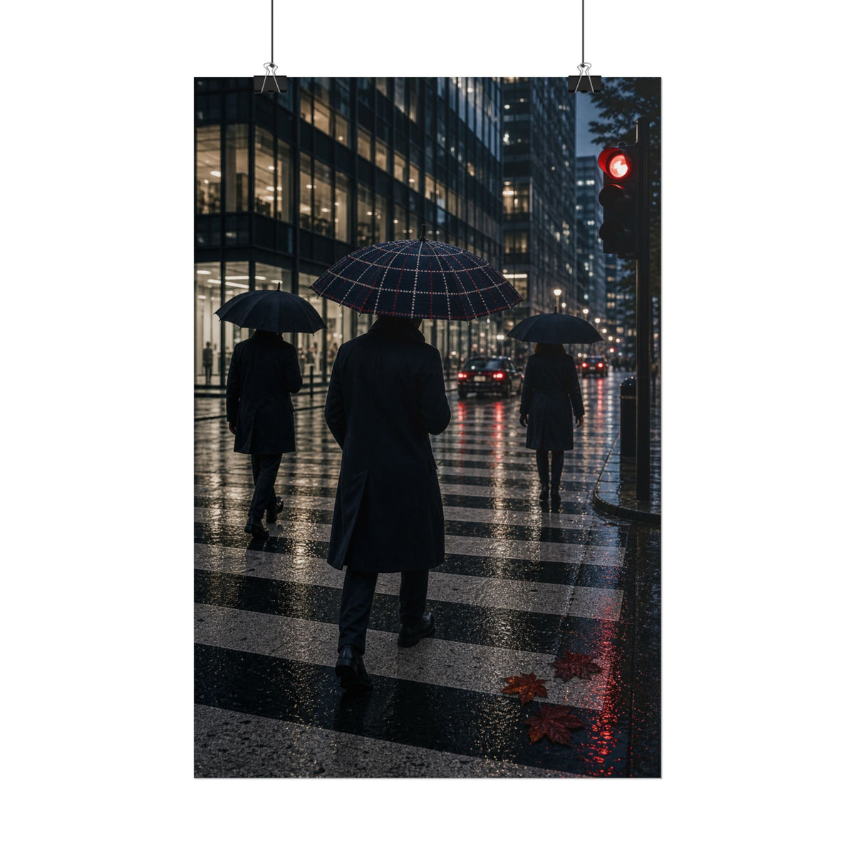 Rainy City London Crossing Art Print
