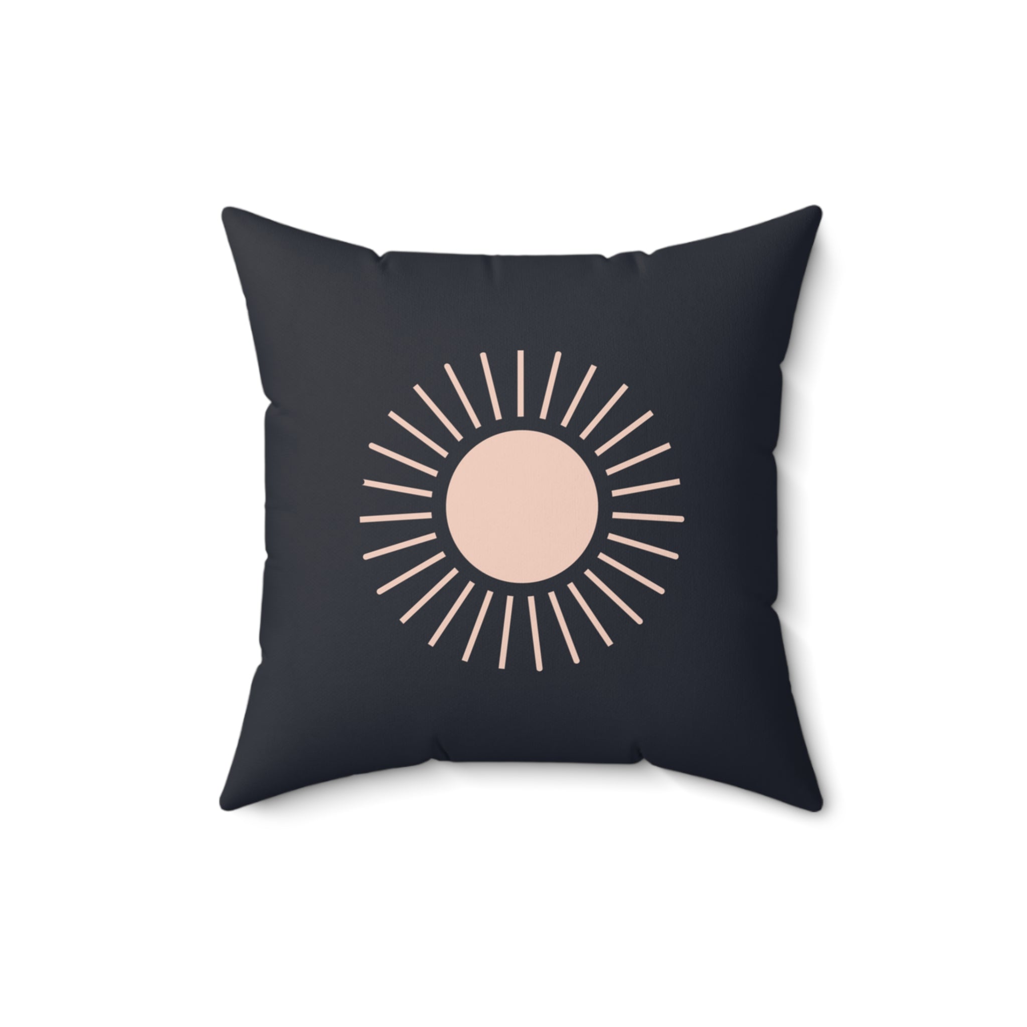 Celestial Boho Sun and Moon Throw Pillow, Dark Grey