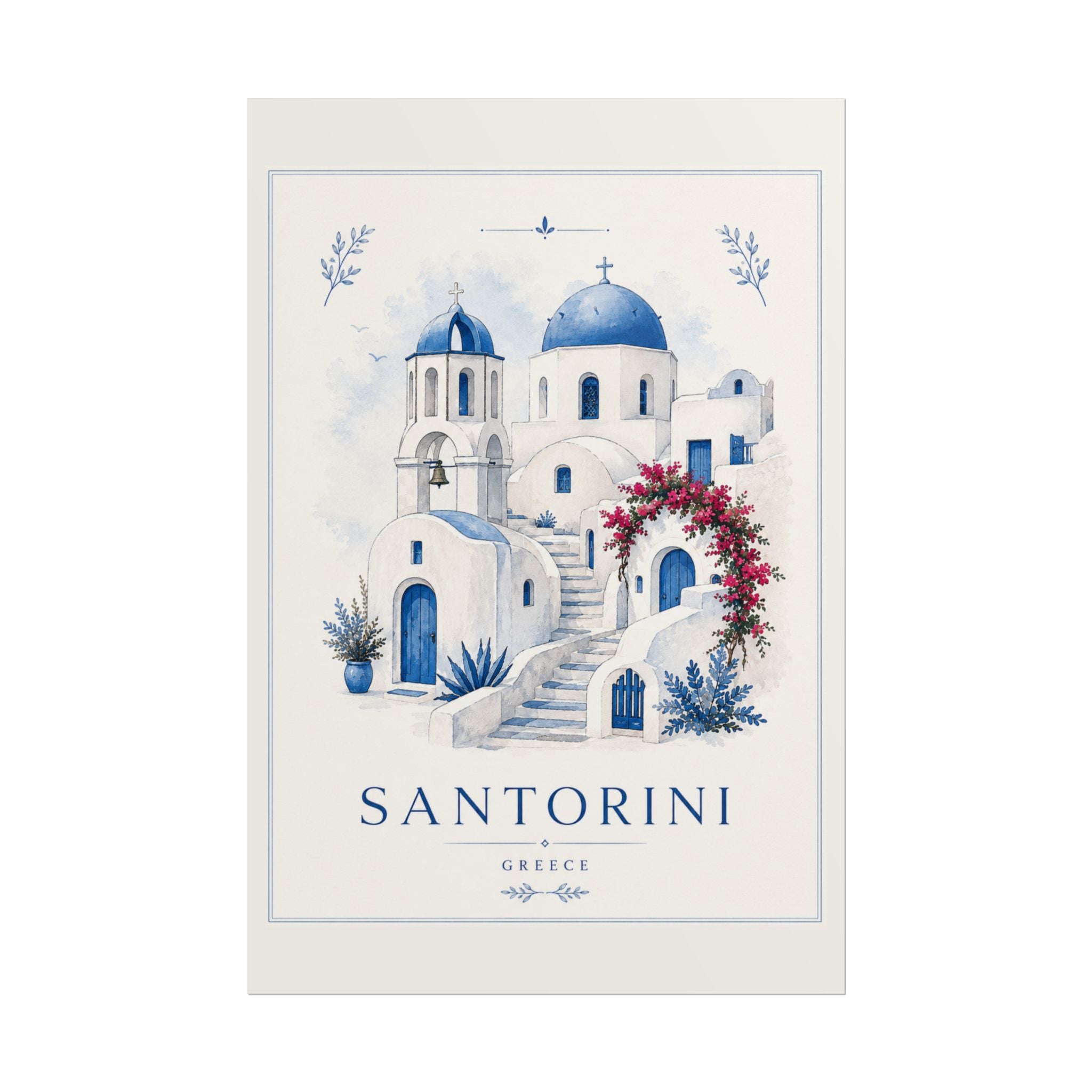 Santorini Travel Poster Print