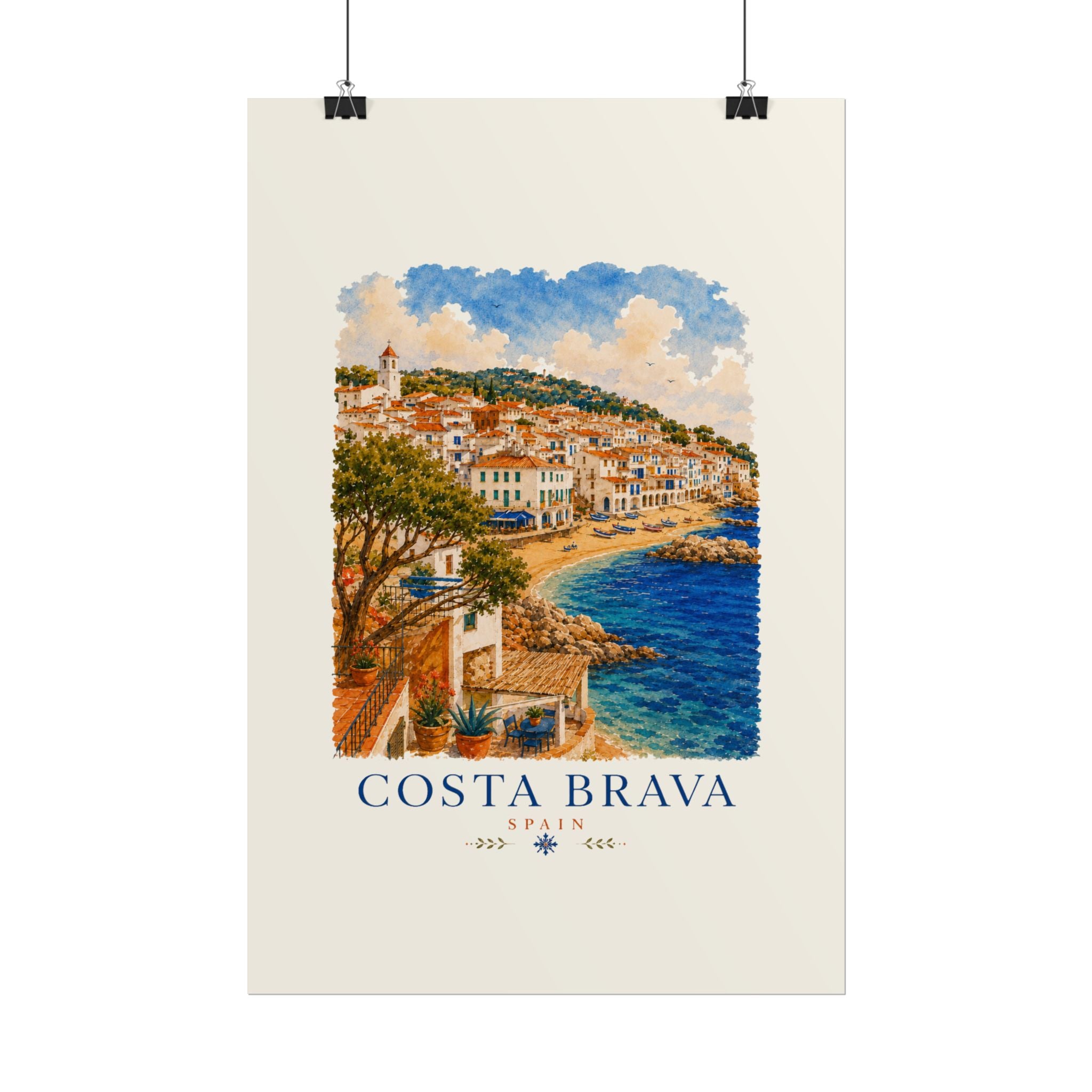 Costa Brava Spain Coastal Print Poster | Vintage Travel Wall Art
