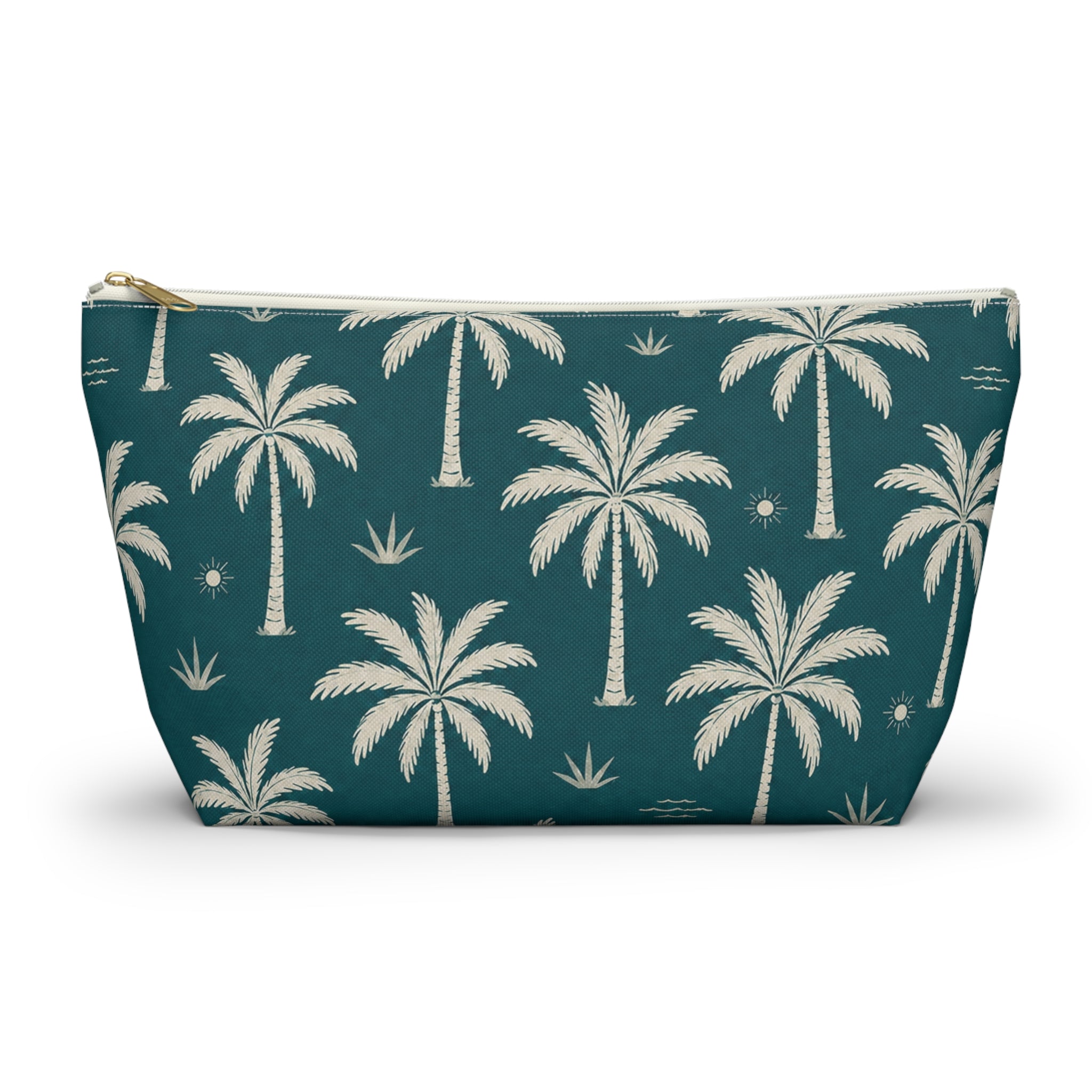 Teal Palm Cosmetic Travel Pouch - French Riviera