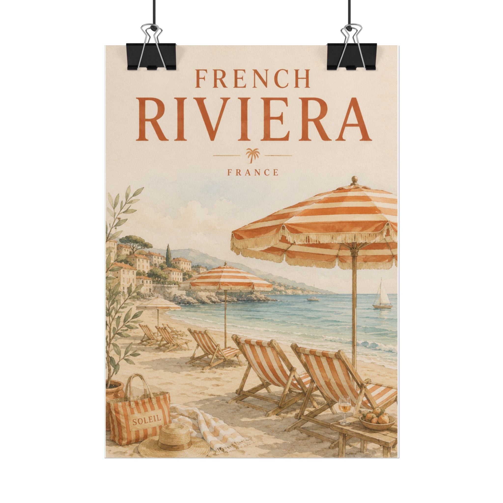 French Riviera Vintage Travel Poster