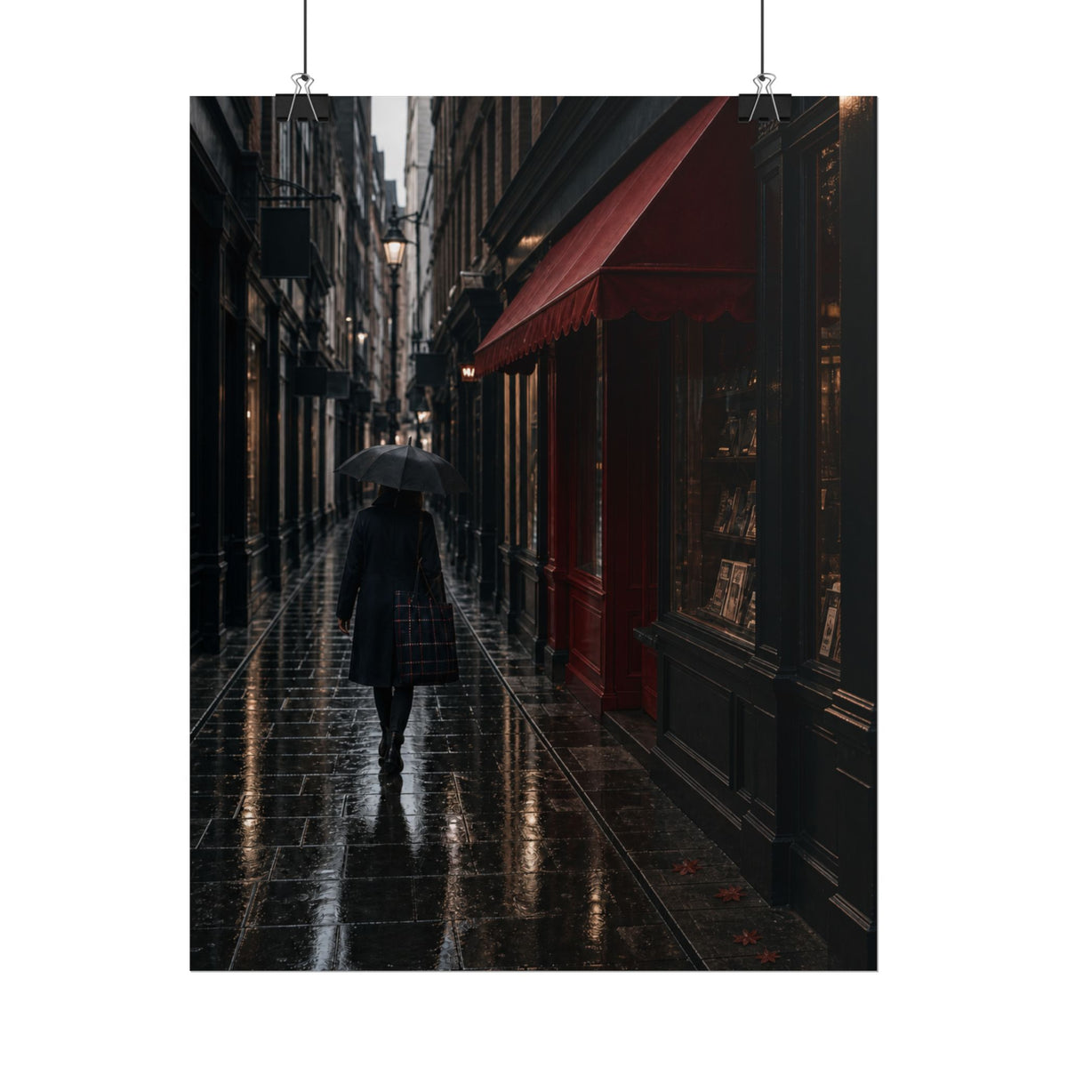 London Rainy City Alley Art Print