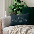Mountain Range Green Lumbar Pillow
