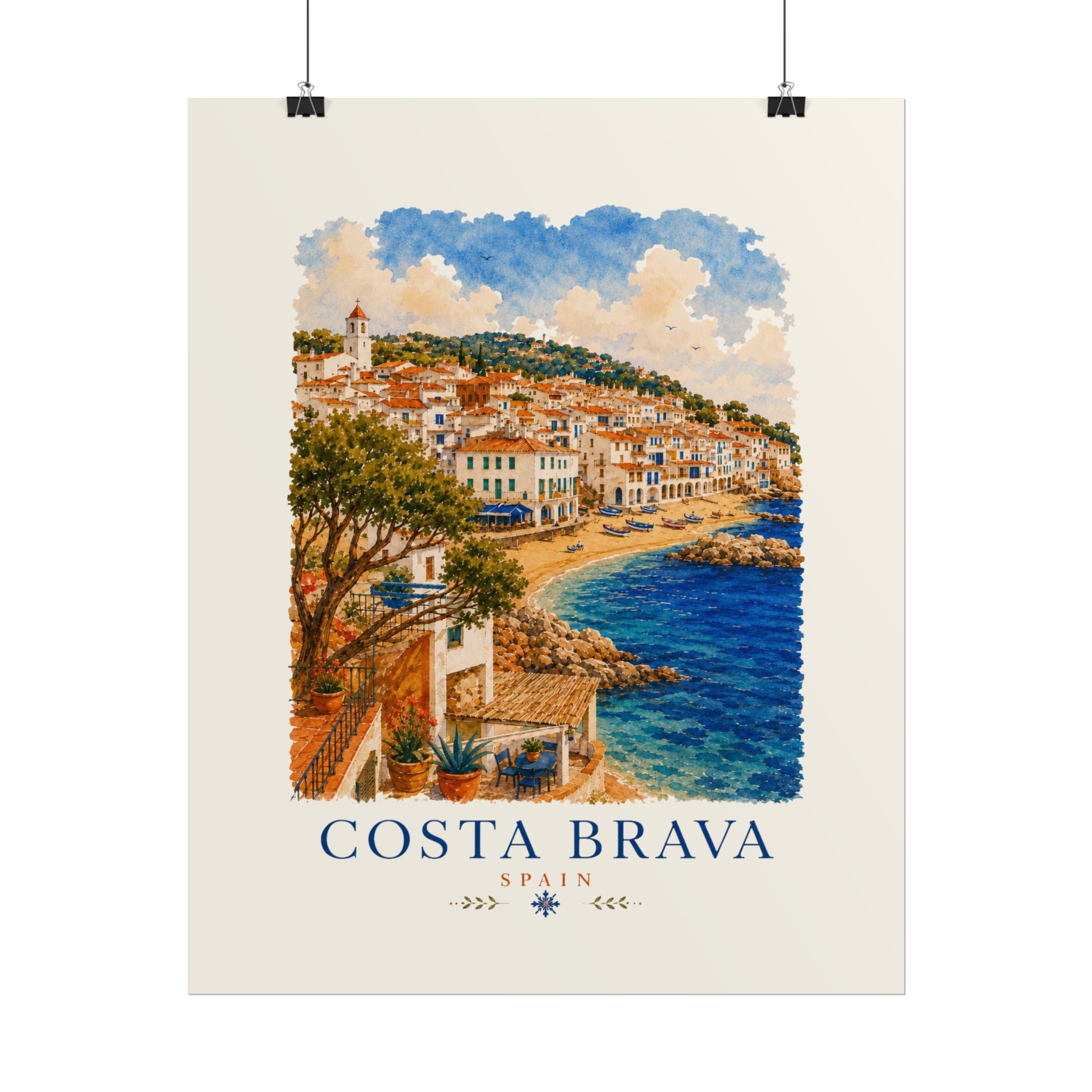 Costa Brava Spain Coastal Print Poster | Vintage Travel Wall Art