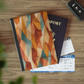 Geometric Desert Sunset Passport Cover: Personalized Travel Wallet