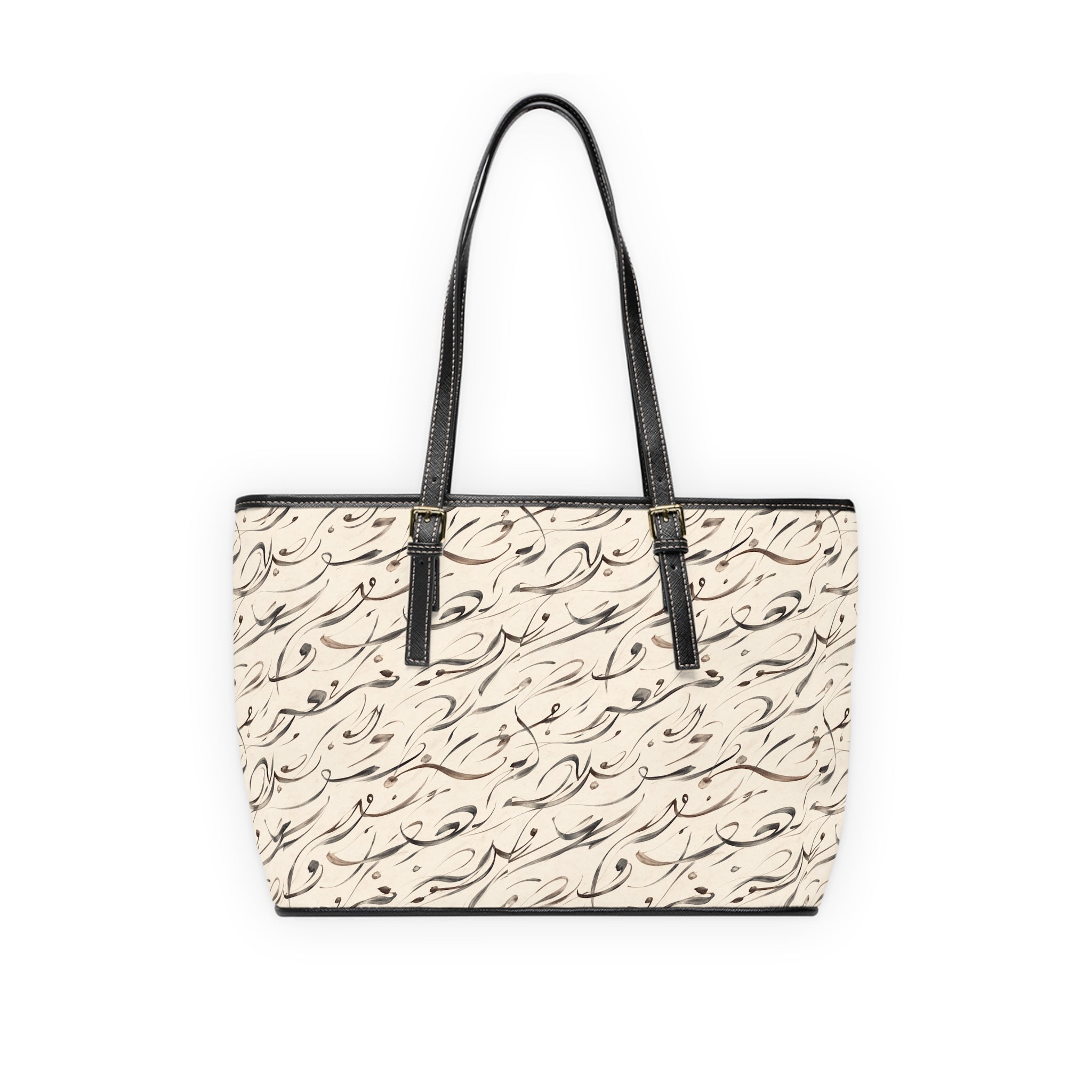 Mediterranean Calligraphy Vegan Leather Shoulder Bag