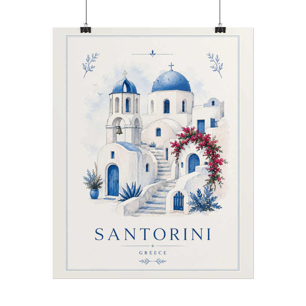 Santorini Travel Poster Print