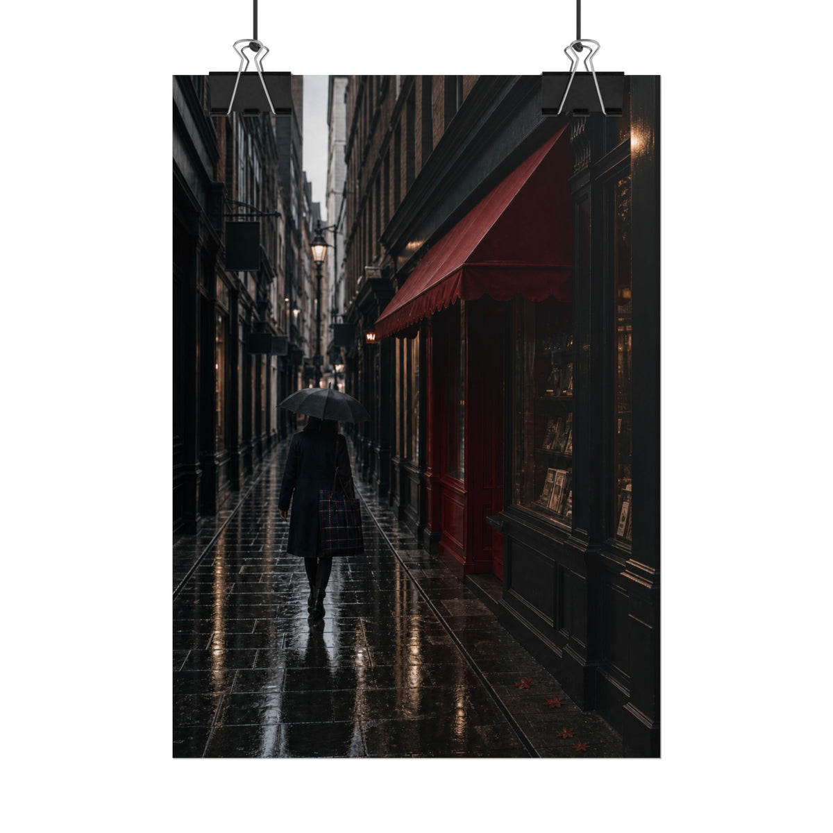 London Rainy City Alley Art Print