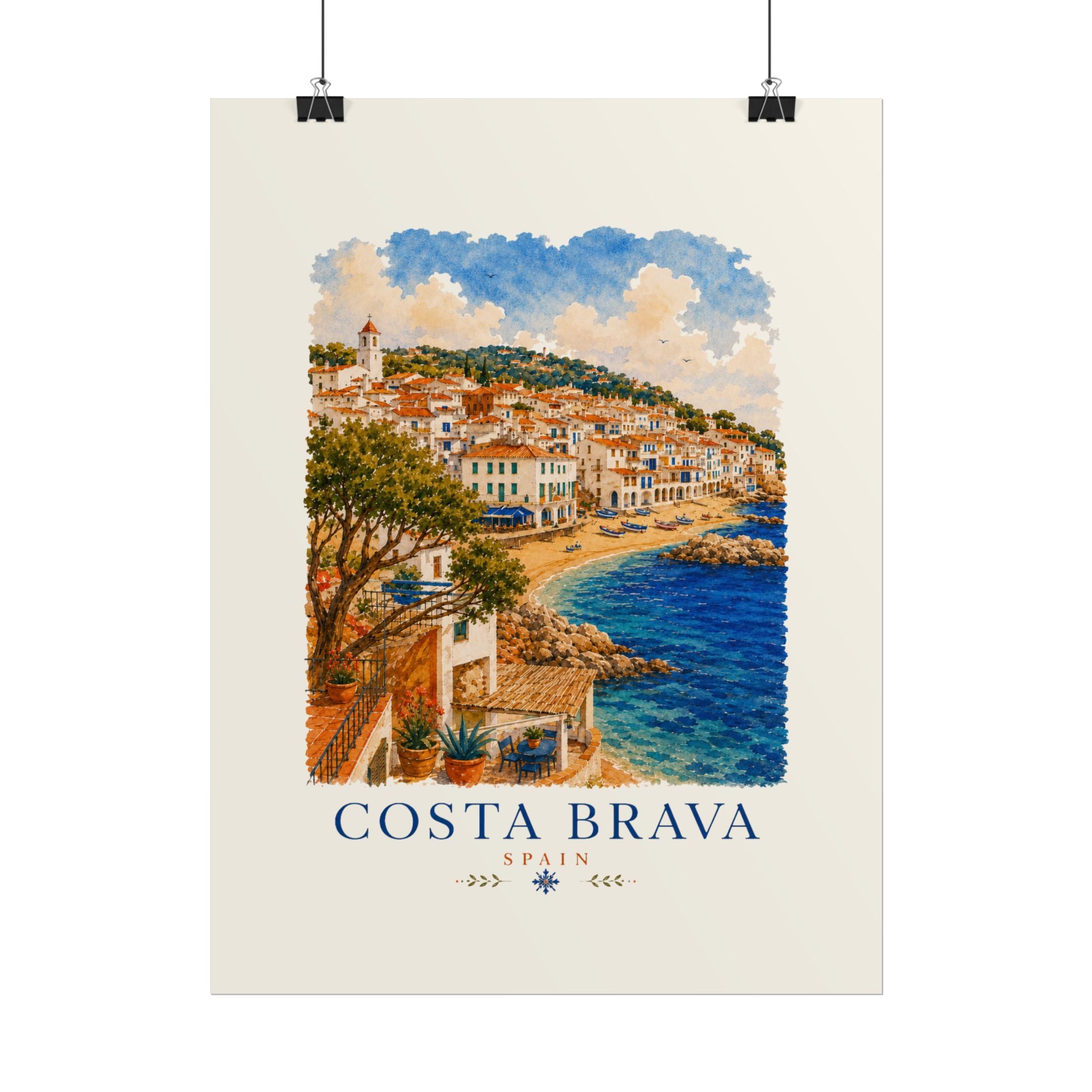Costa Brava Spain Coastal Print Poster | Vintage Travel Wall Art