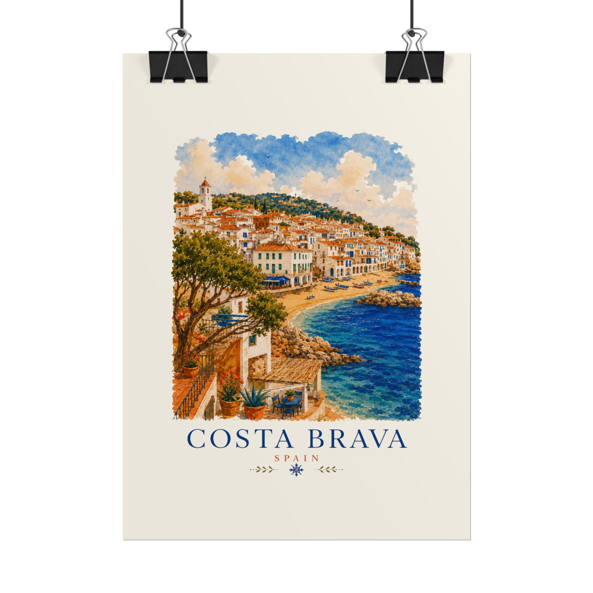 Costa Brava Spain Coastal Print Poster | Vintage Travel Wall Art