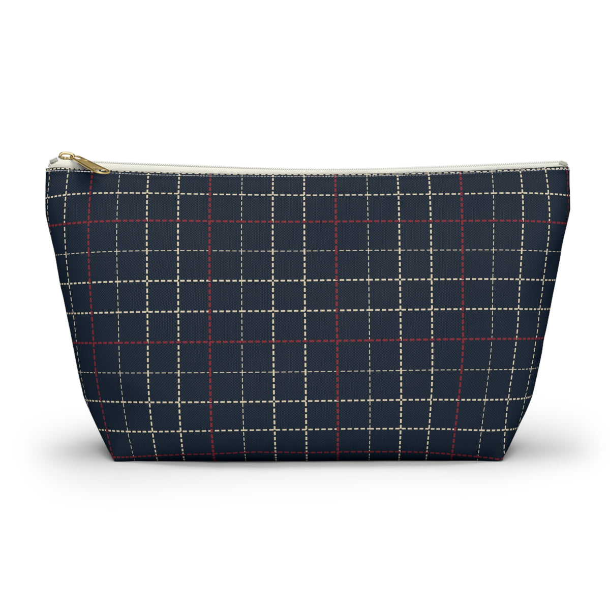 Navy Grid Plaid Accessory Pouch