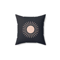 Celestial Boho Sun and Moon Throw Pillow, Dark Grey