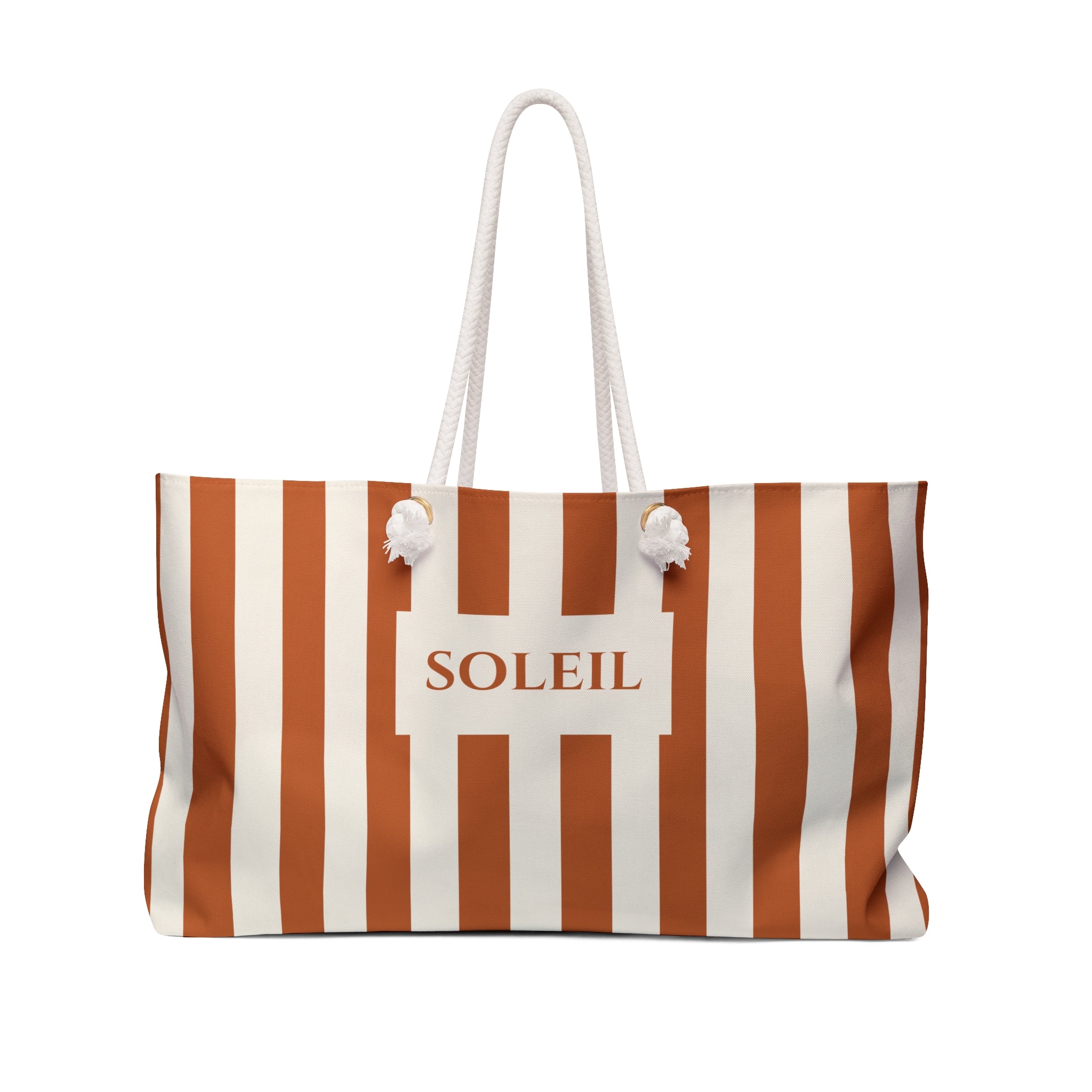 Soleil Orange Striped Weekender Tote Bag