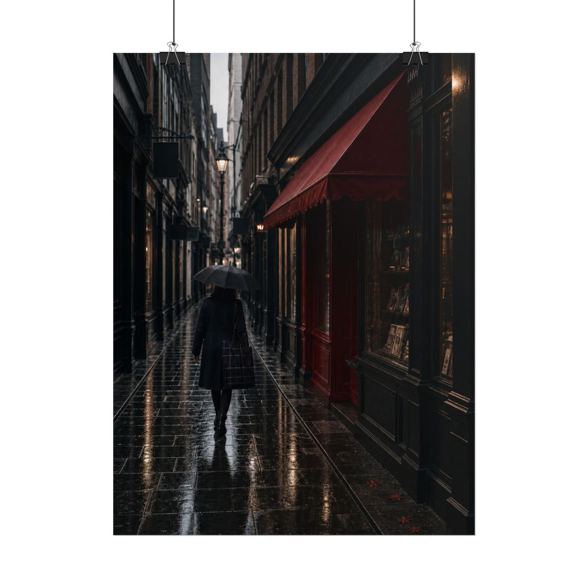 London Rainy City Alley Art Print