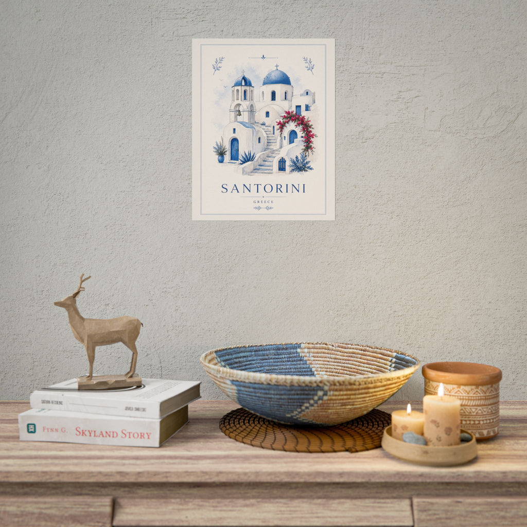 Santorini Travel Poster Print