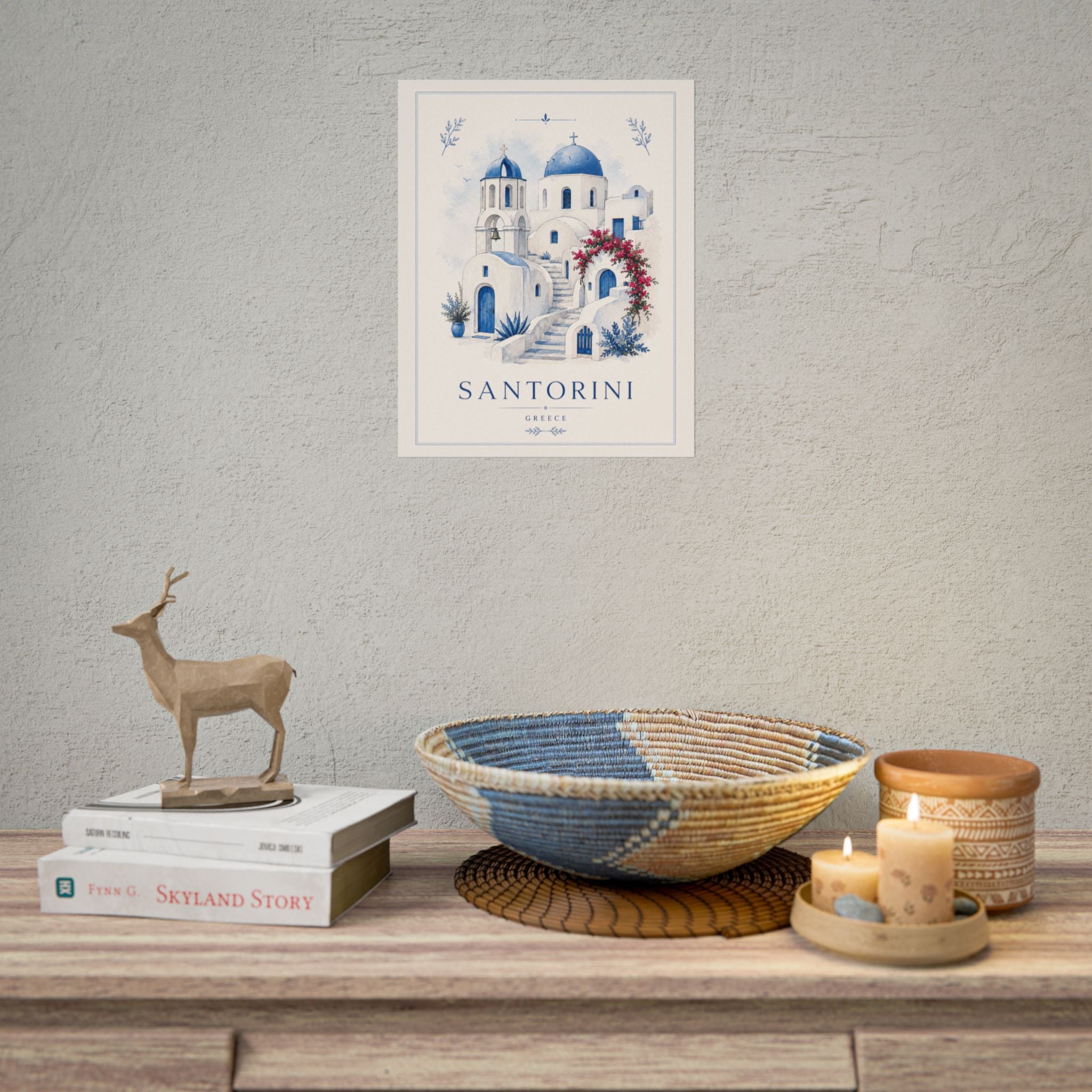 Santorini Travel Poster Print