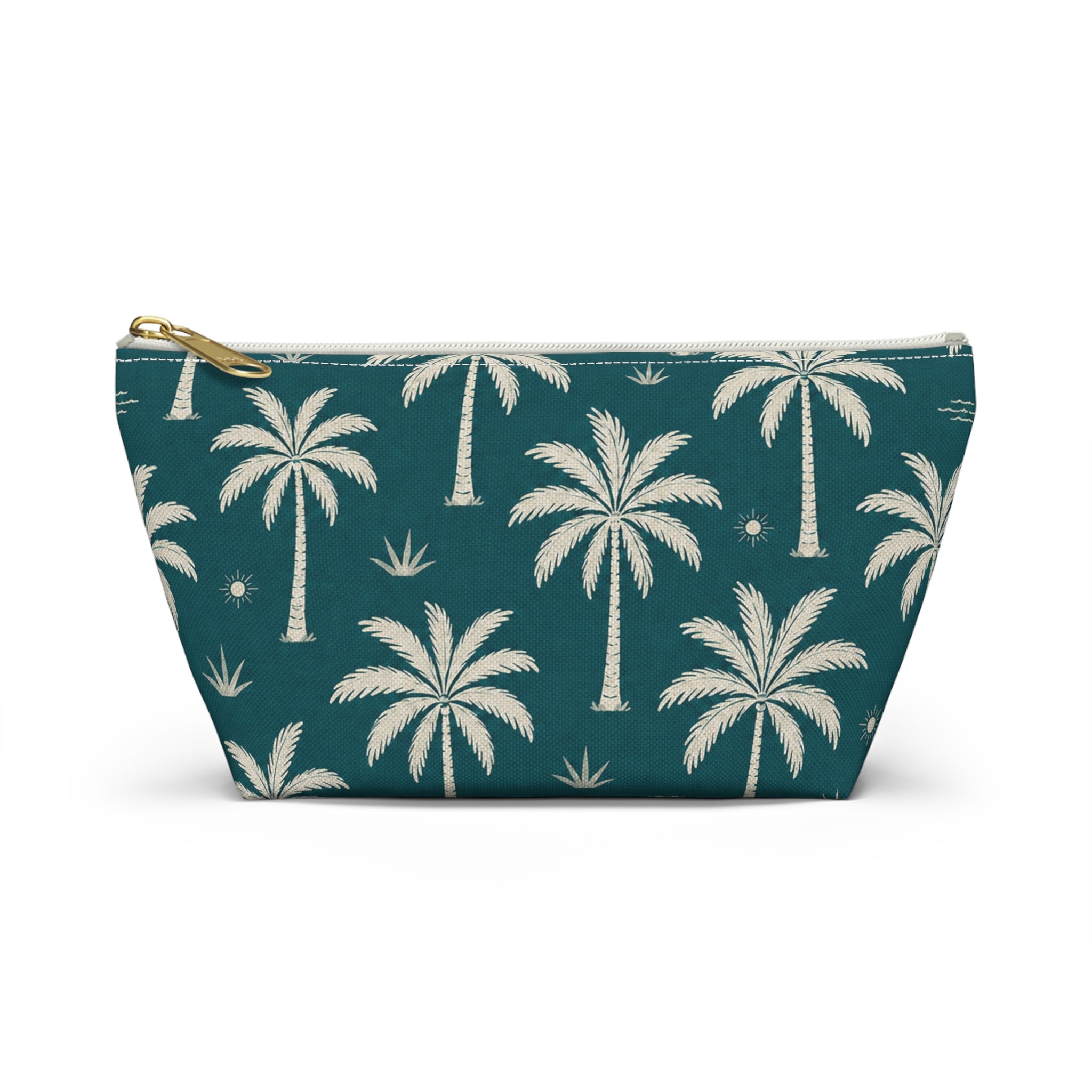 Teal Palm Cosmetic Travel Pouch - French Riviera