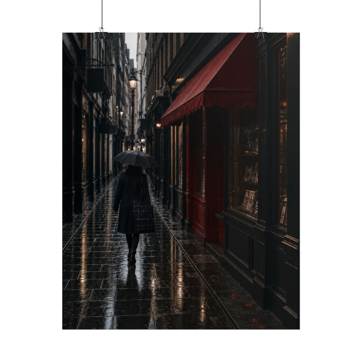 London Rainy City Alley Art Print