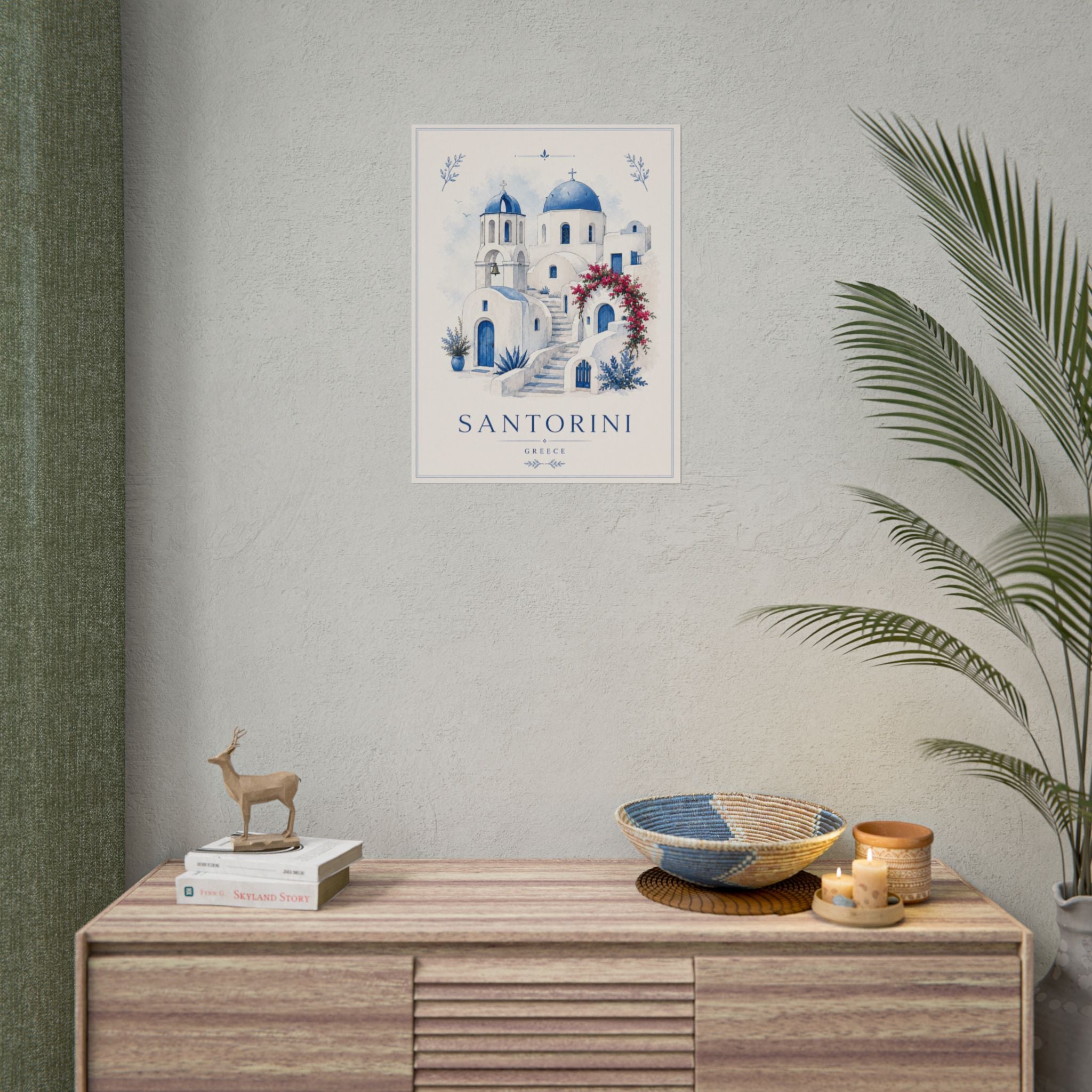 Santorini Travel Poster Print