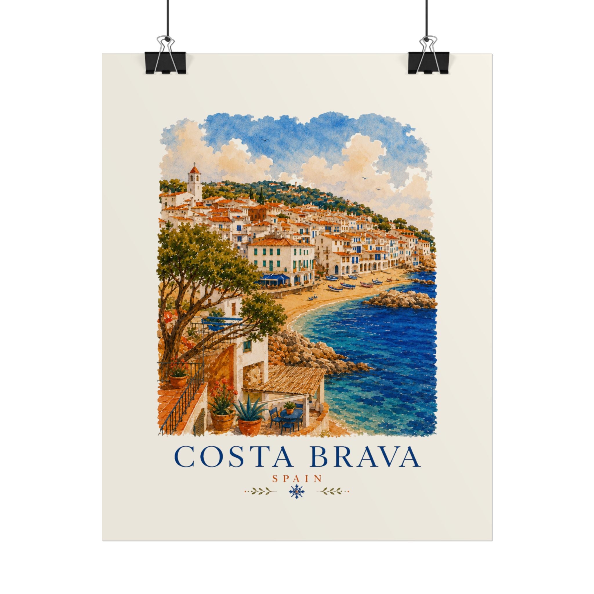 Costa Brava Spain Coastal Print Poster | Vintage Travel Wall Art