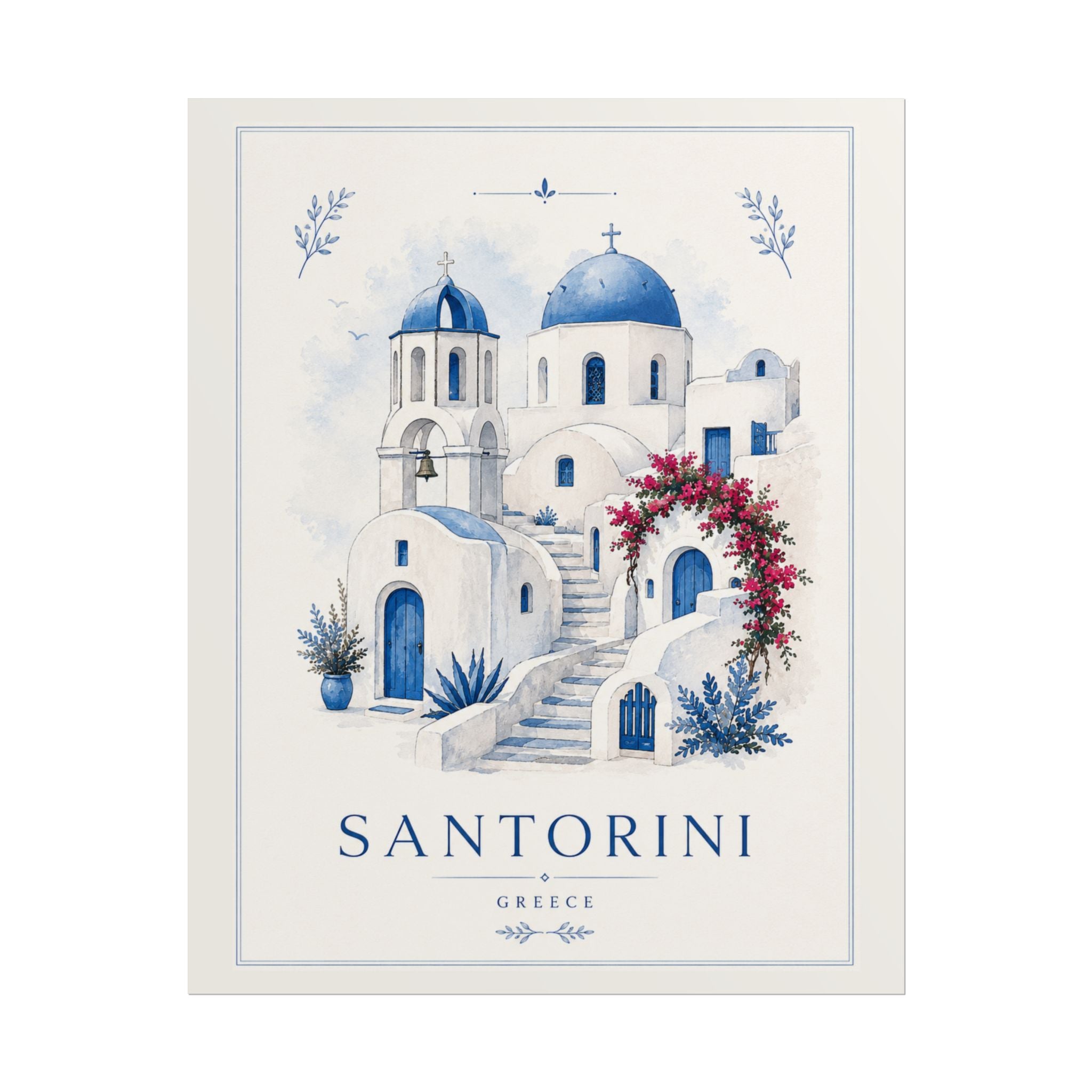 Santorini Travel Poster Print