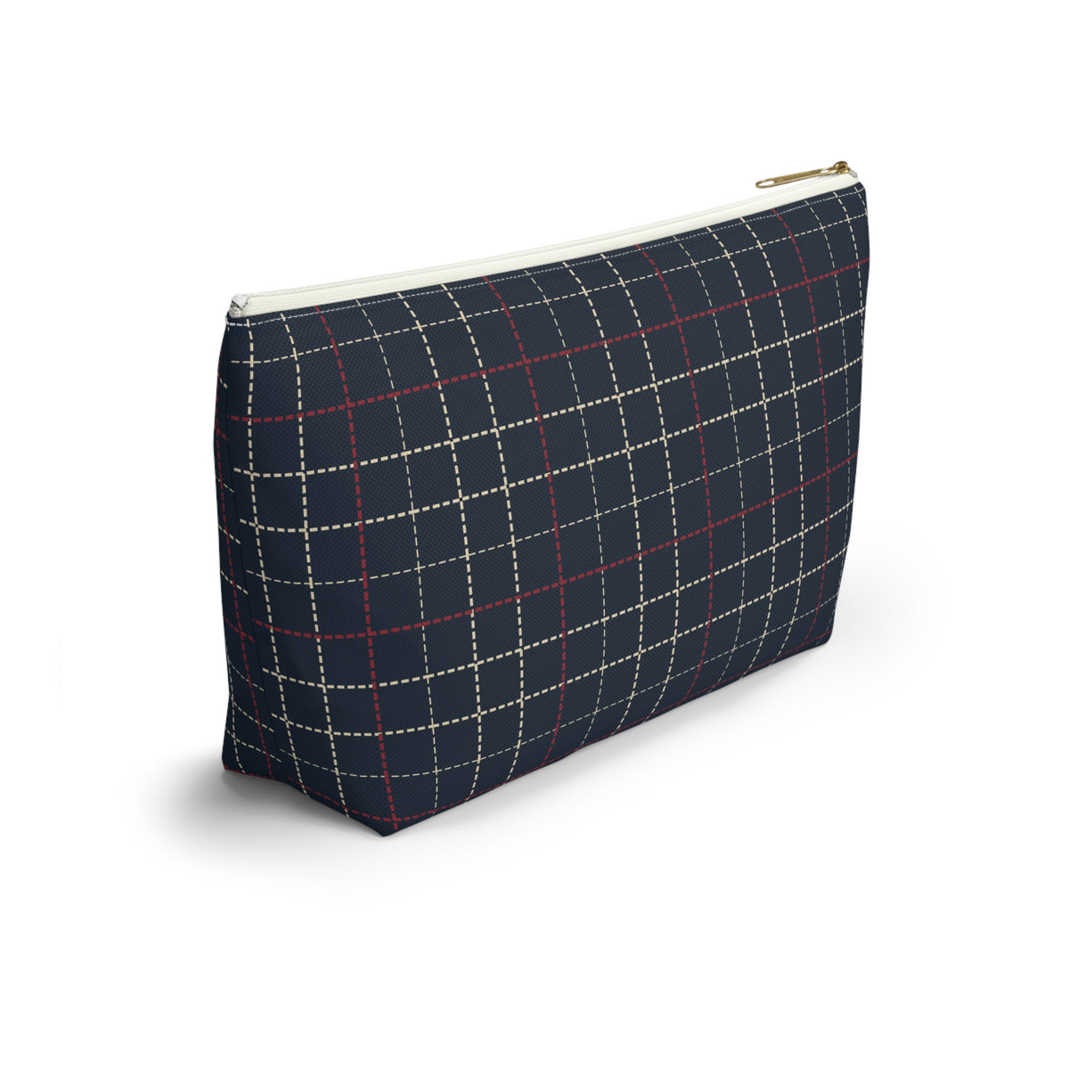 Navy Grid Plaid Accessory Pouch