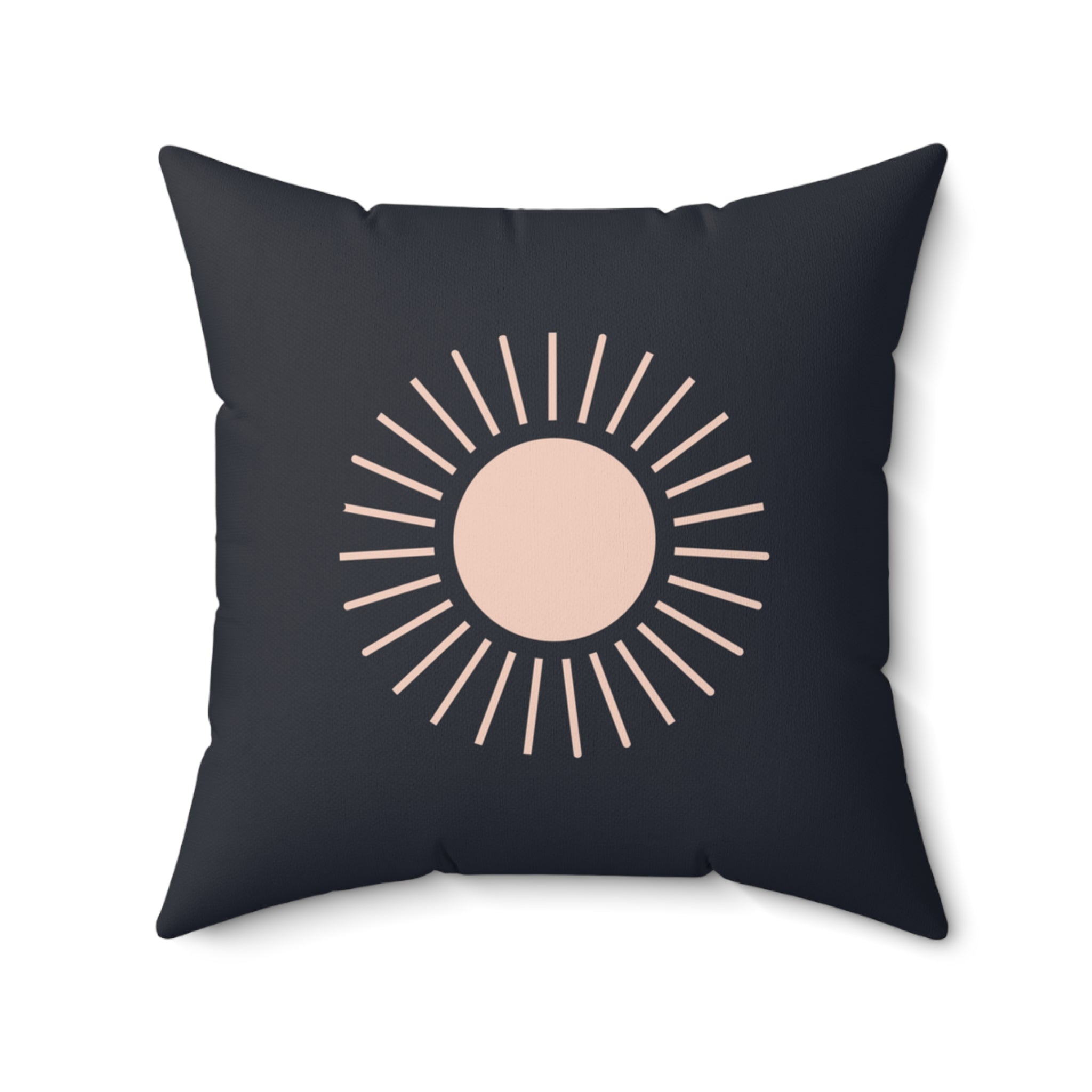 Celestial Boho Sun and Moon Throw Pillow, Dark Grey
