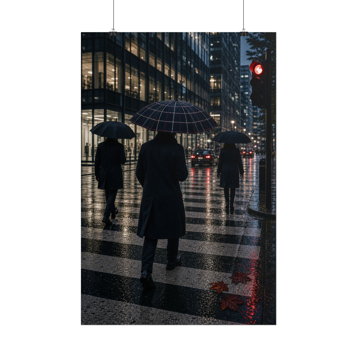 Rainy City London Crossing Art Print