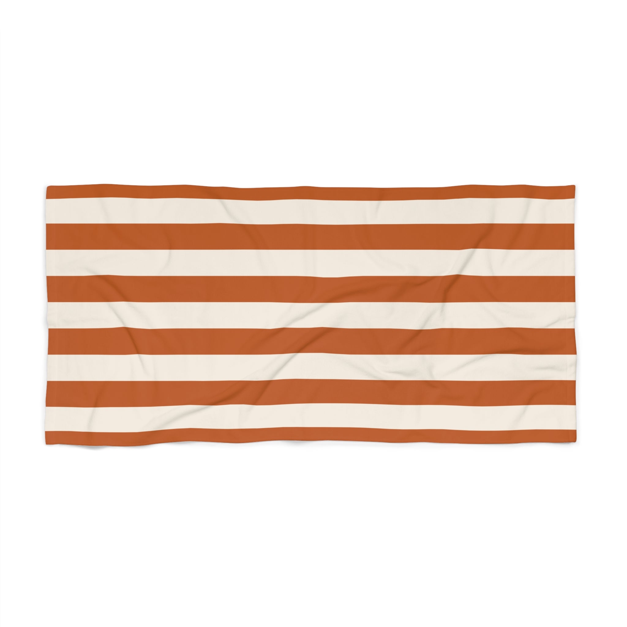 Retro Orange Striped French Riviera Beach Towel