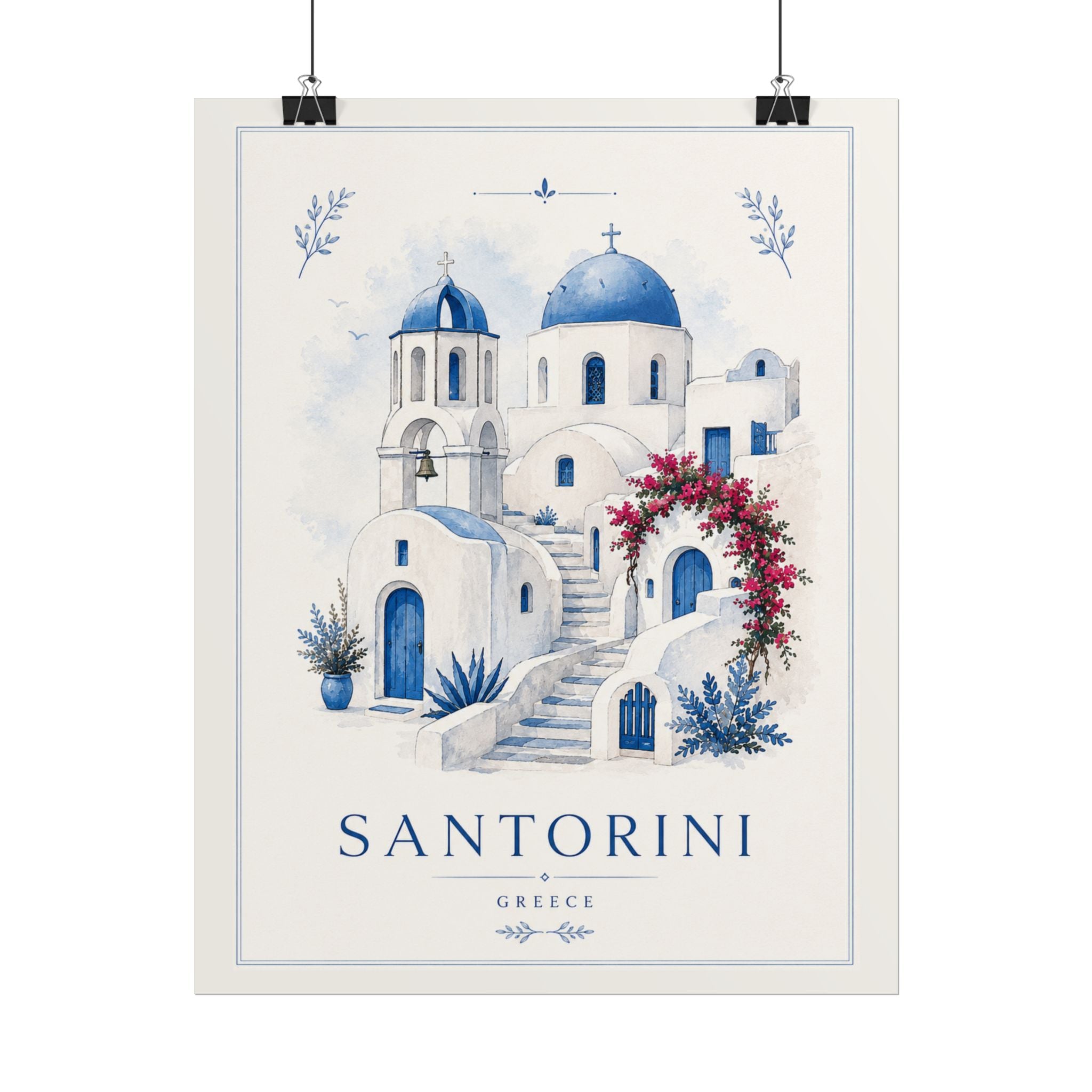 Santorini Travel Poster Print
