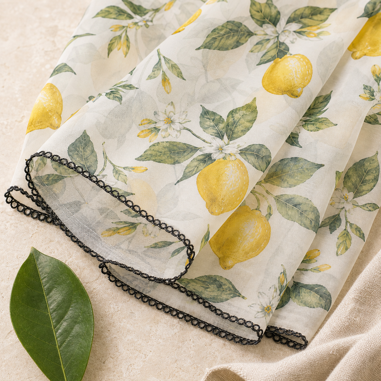 Positano Lemon Featherweight Washable Scarf