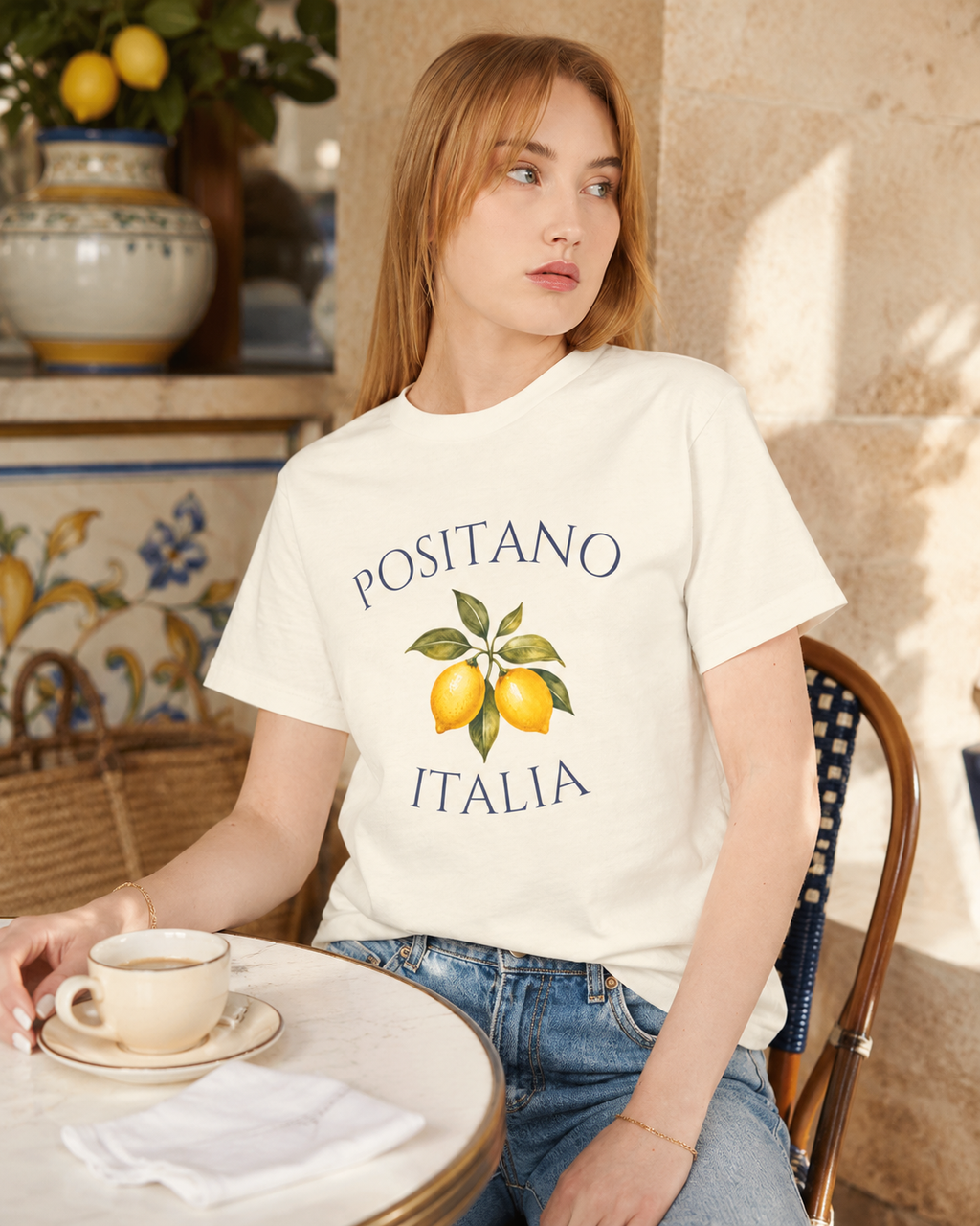 Positano Faded Cream Tee