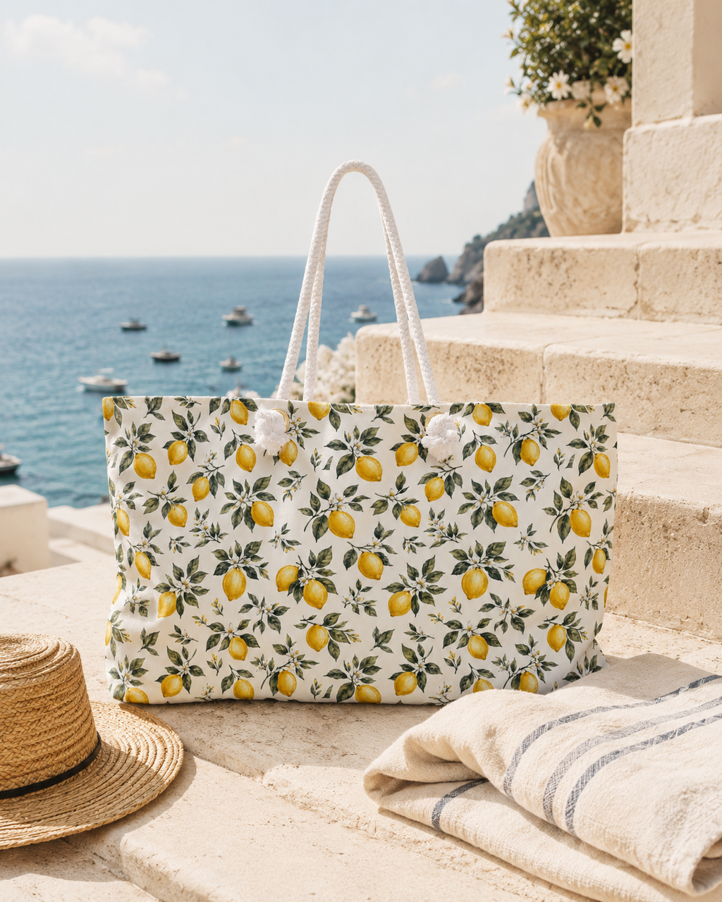 Positano Lemon Weekender Tote Bag