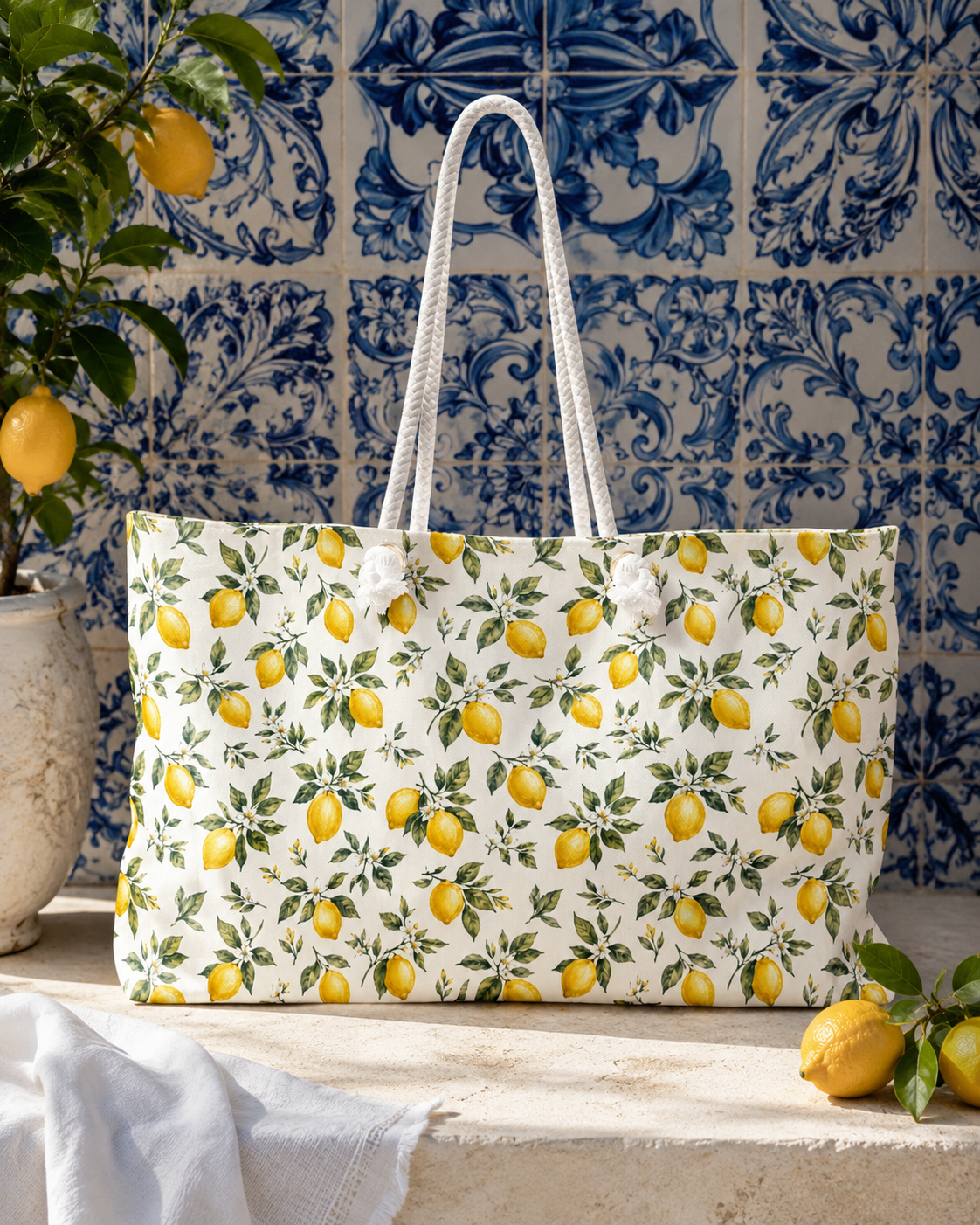 Positano Lemon Weekender Tote Bag
