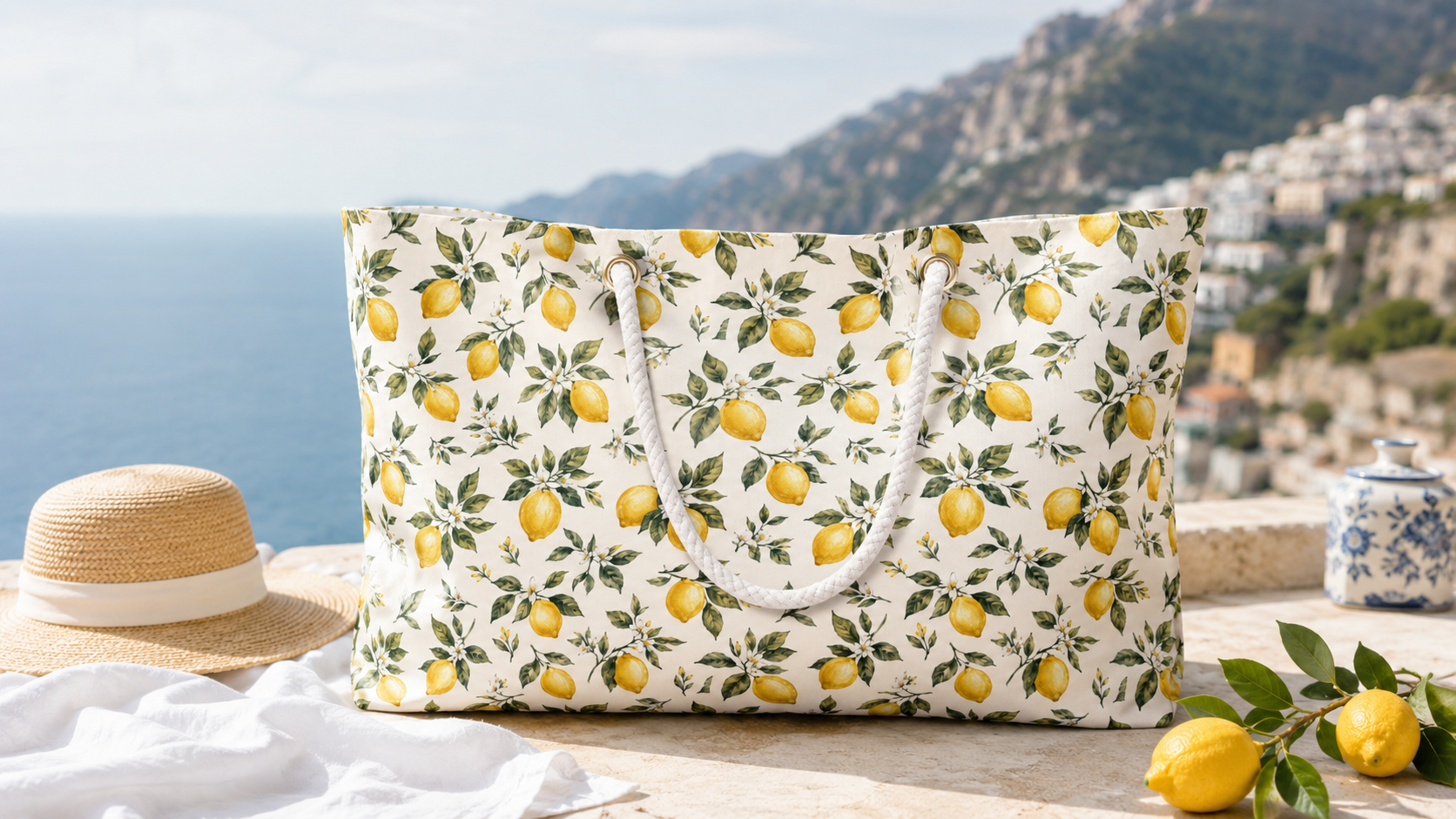Positano Lemon Weekender Tote Bag