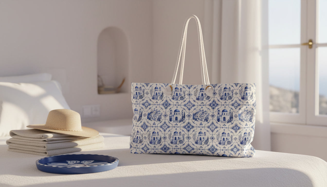 Santorini Weekender Tote Bag