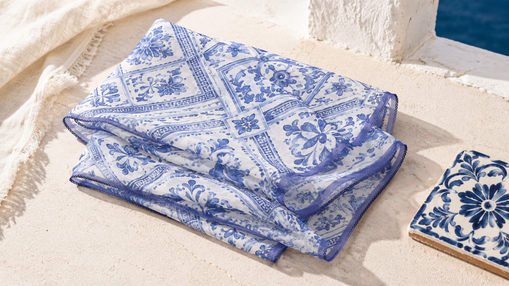 Santorini Featherweight Washable Scarf