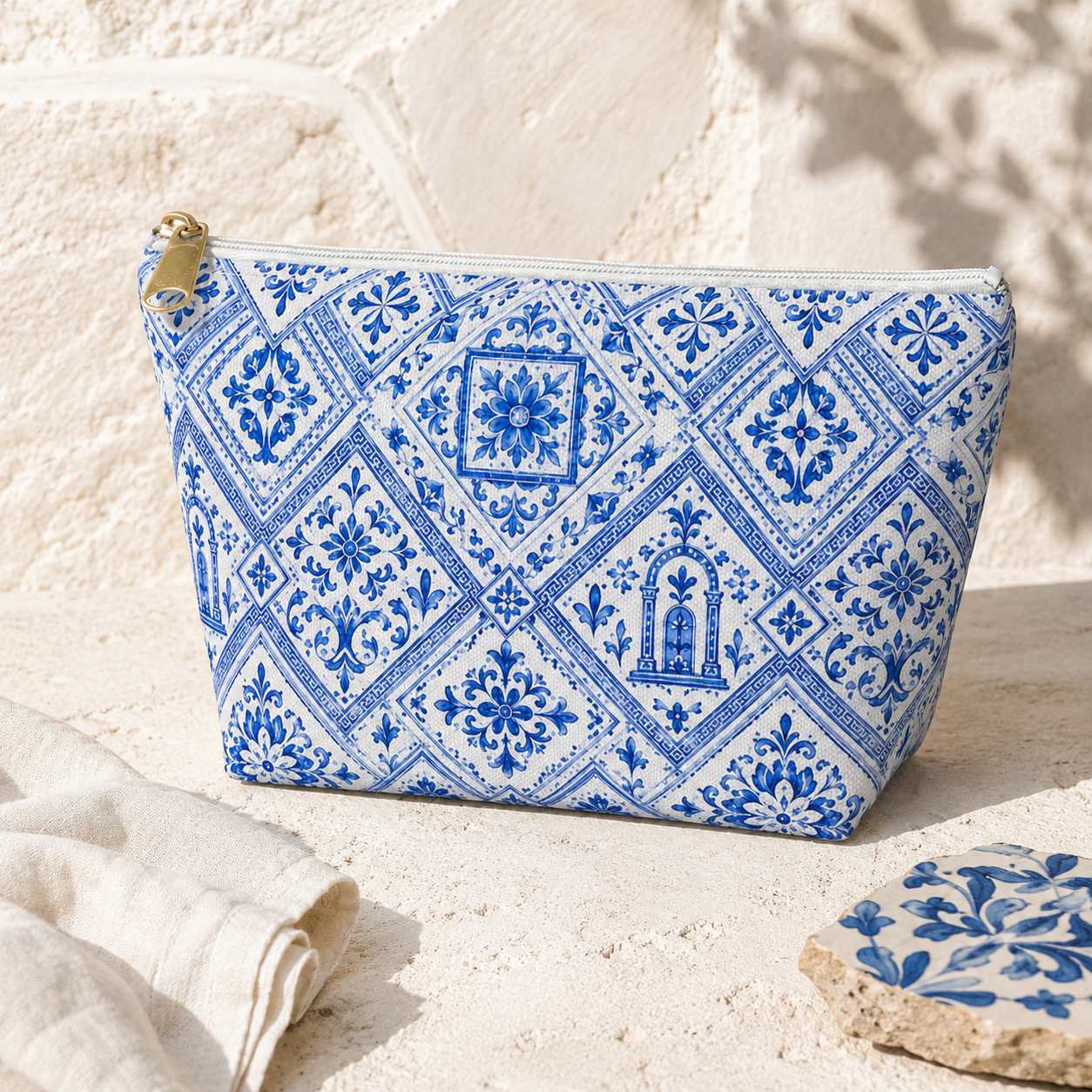 Santorini Summer Travel Pouch