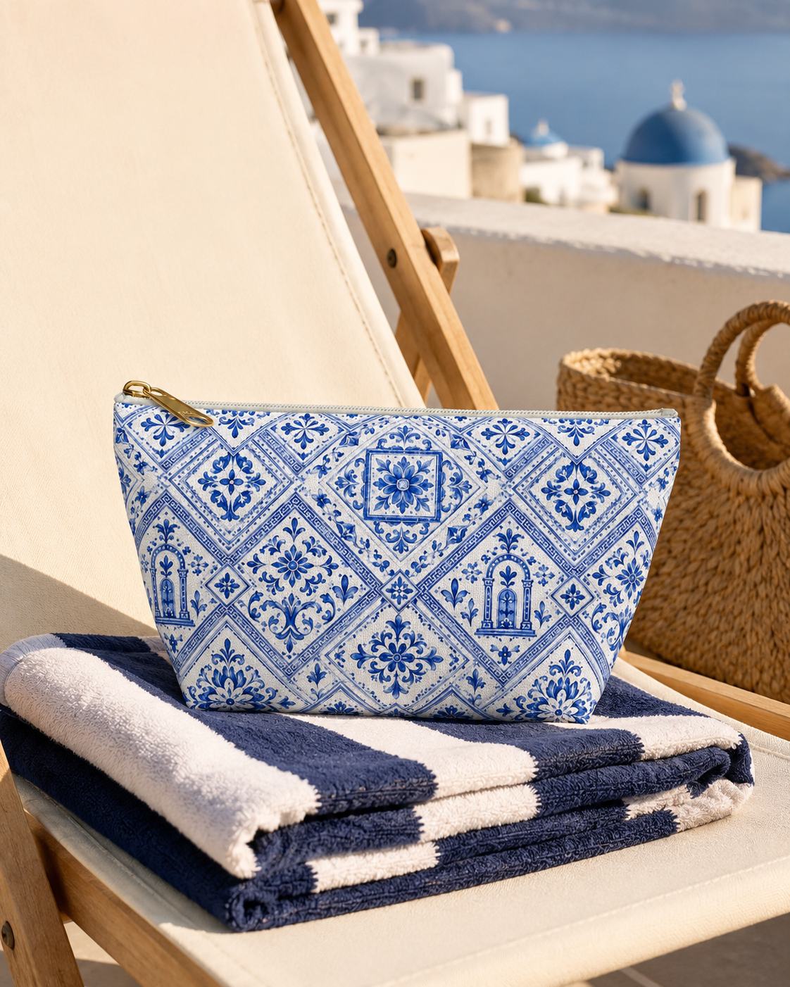 Santorini Summer Travel Pouch
